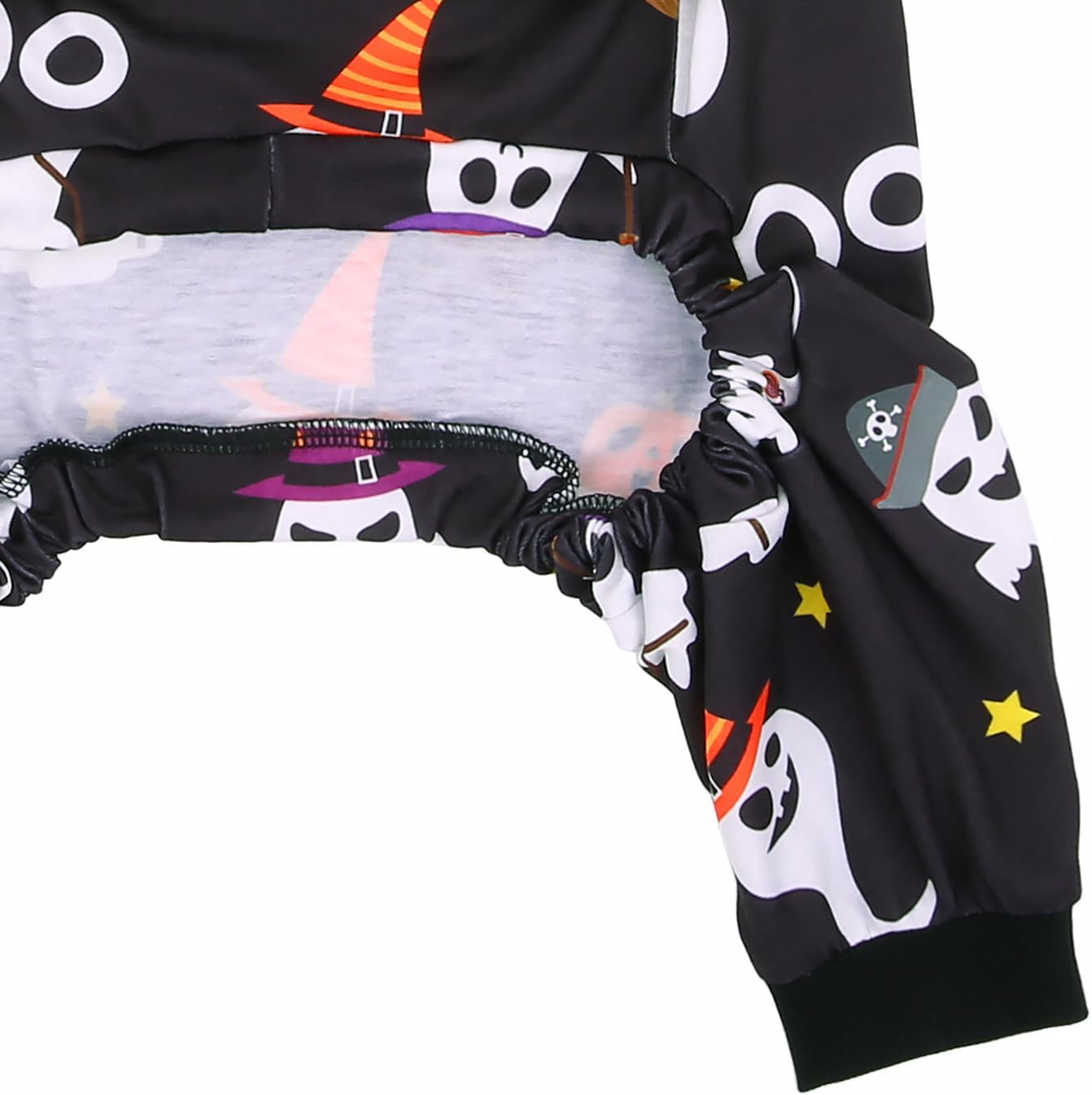 HDE Dog Pajamas One Piece Jammies Jumpsuit Pet Clothes Outfit Stretchy Lightweight Comfy Shirt Pjs for M-3XL Dogs Cute Ghosts - 2XL