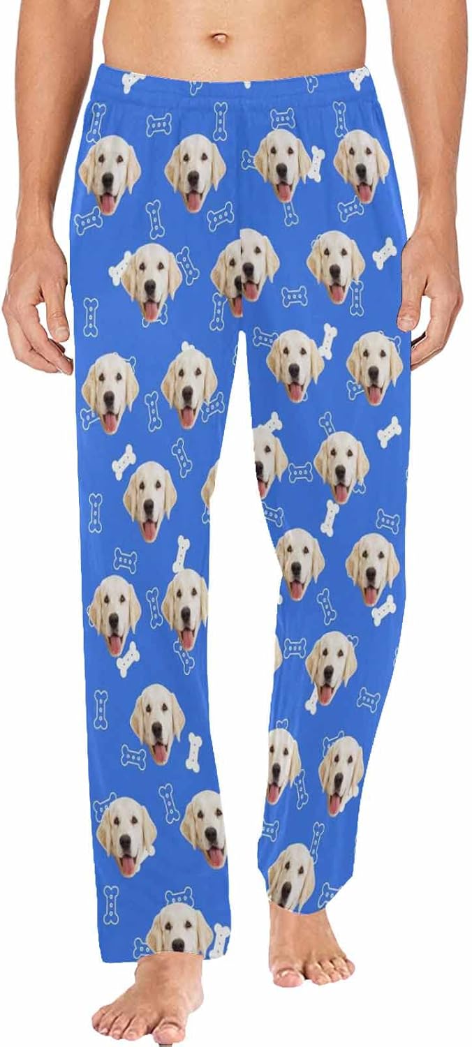 MyPupSocks Customized Face Pajamas Pants Photo Pajama Bottoms for Men S-XXL