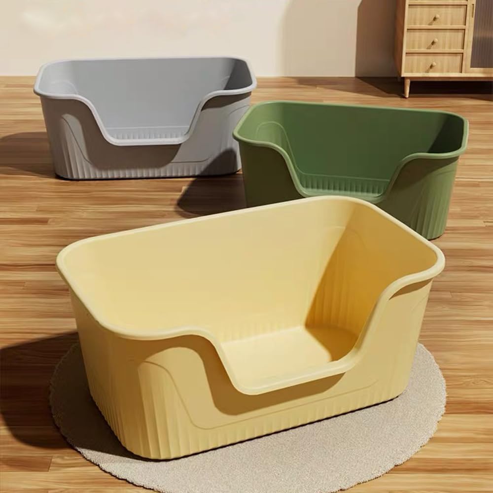 Vealind XXL Cat Litter Box 31''×21''×16'', Extra Large Litter Box for Big Cats or Multiple Cats, Jumbo High Sided Litter Pan, Leak-Proof & Anti-Splashing, Easy Clean & Durable (Green)