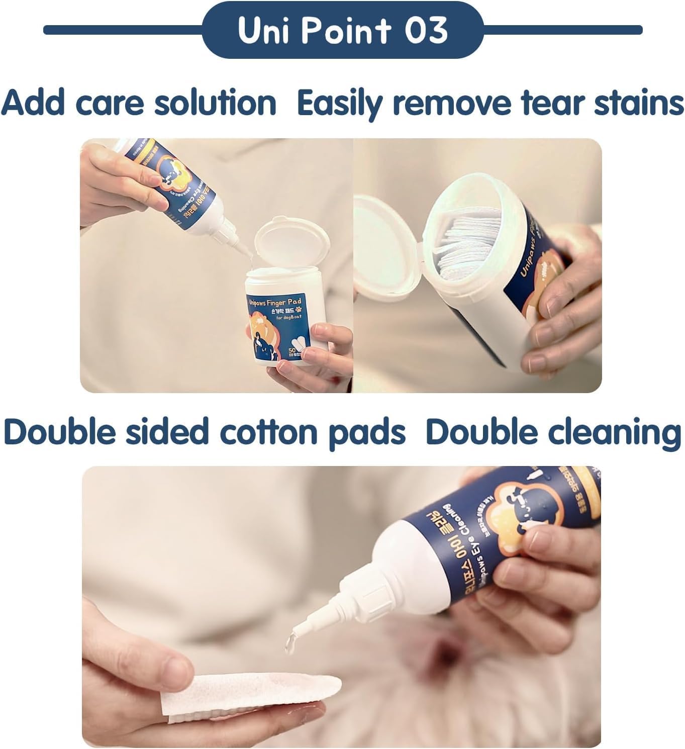 UNIPAWS Pet Tear Stain Remover & Eye Area Cleaner – Vet-Recommended Grooming Solution for Dogs & Cats – Reduces Stains, Comforts Watery, Itchy Eyes – Probiotic & Plant-Based Formula, 5.1 fl oz