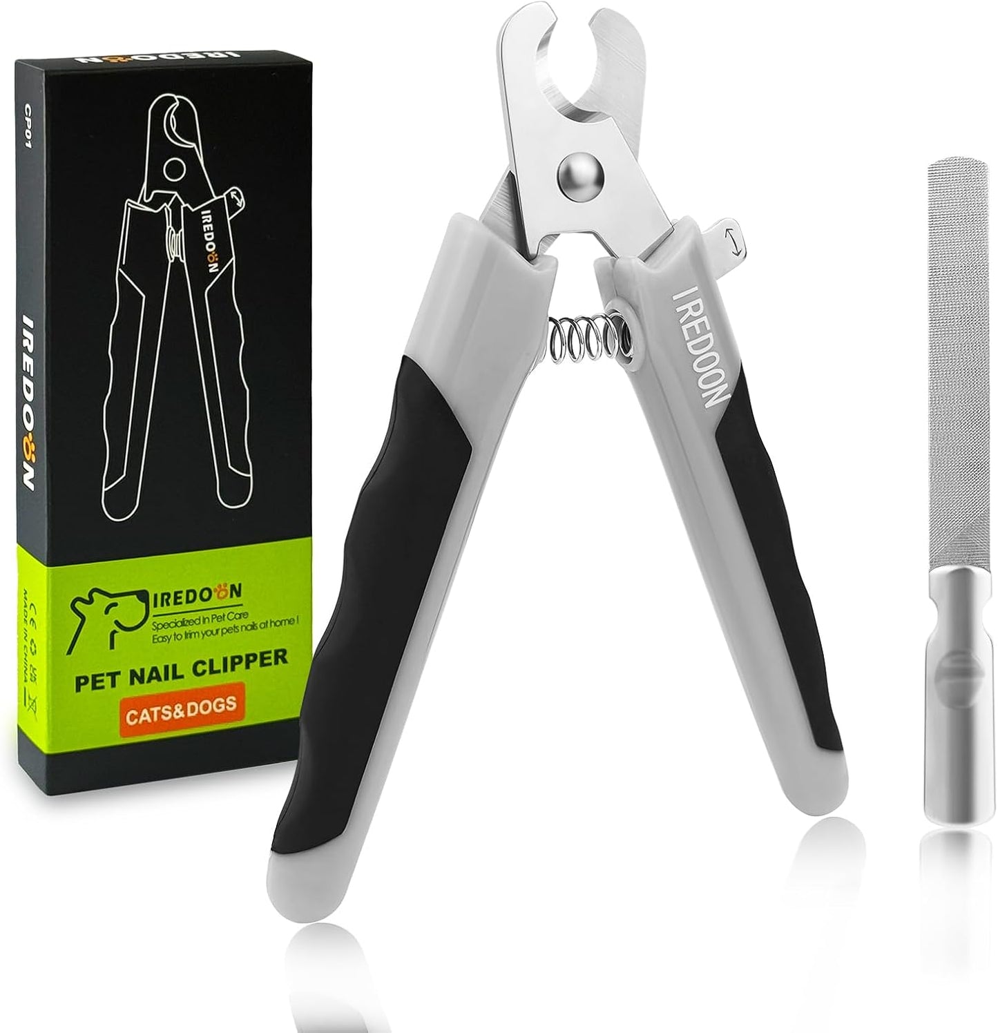 Dog Nail Clippers and Trimmers with Nail File, Ultra-Sharp 4CR13 Stainless Steel Blades Pet Grooming Nail Clippers for Small Medium-Large Breeds