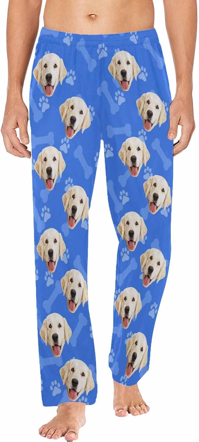 MyPupSocks Customized Face Pajamas Pants Photo Pajama Bottoms for Men S-XXL
