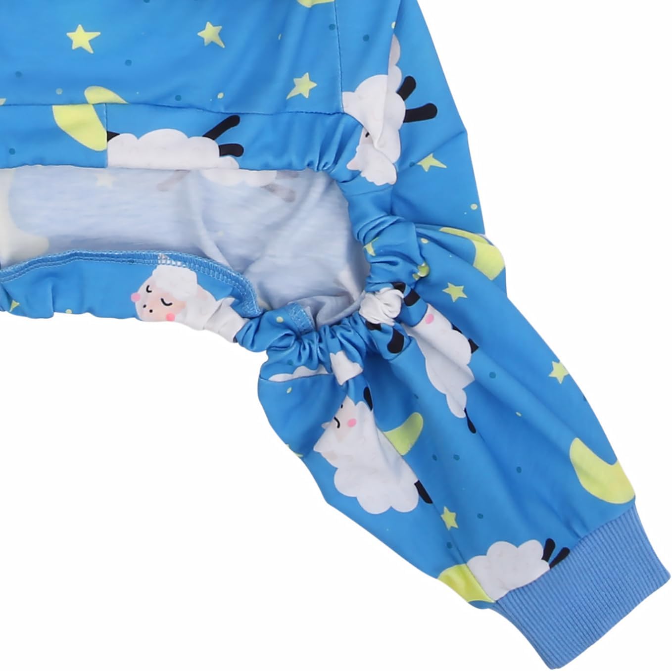 HDE Dog Pajamas One Piece Jammies Jumpsuit Pet Clothes Outfit Stretchy Lightweight Comfy Shirt Pjs for M-3XL Dogs Counting Sheep - L