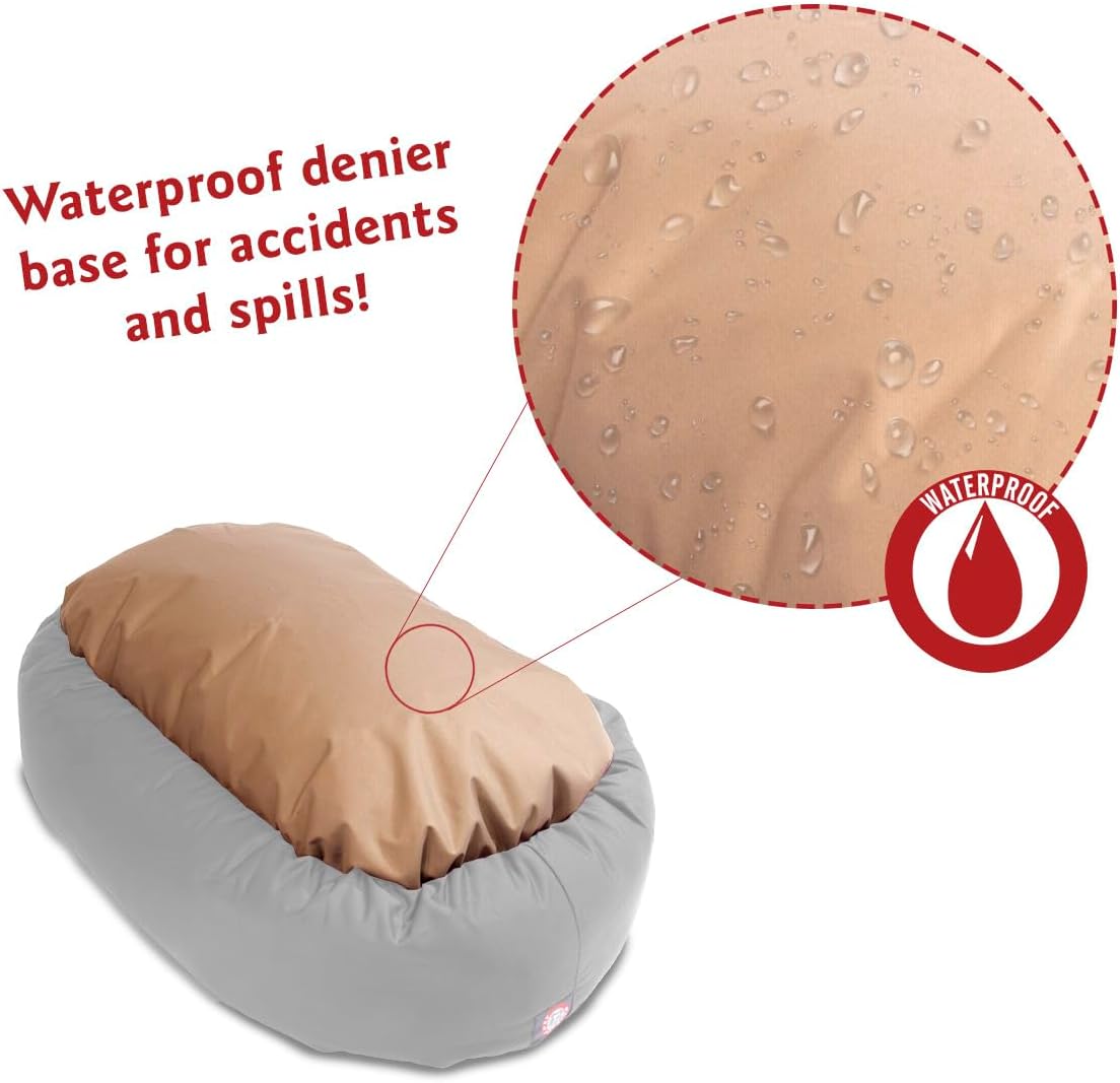 Majestic Pet 32 Inch Micro Velvet Calming Dog Bed Washable 32x23x7 (inch) – Cozy Soft Round Donut Dog Bed with Spine for Head Support - Pet Bed Medium – Aubergine