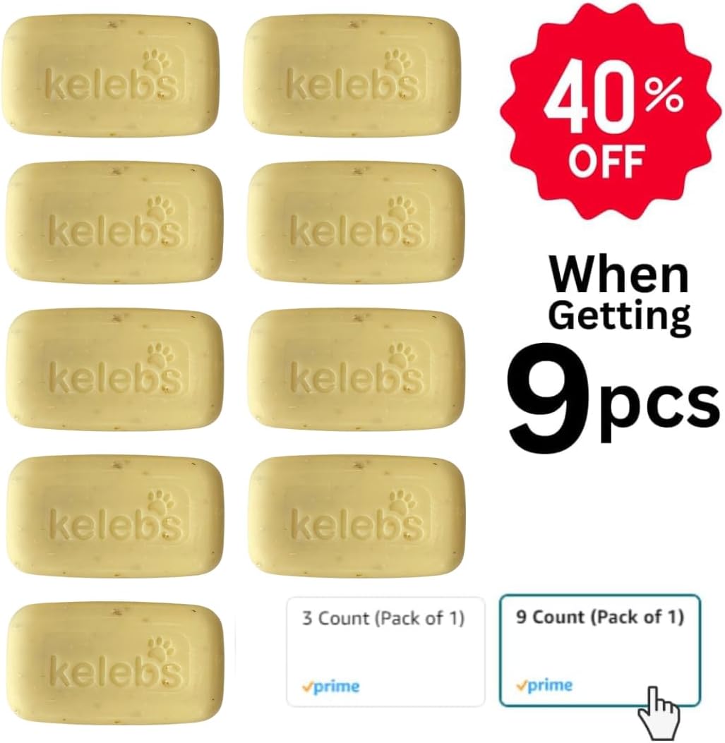 Deshedding Dog Shampoo Bar for Shedding Control, Natural Ingredients with Coconut Oil & Shea Butter | No Plastic Waste, Vegan, 3 Bars