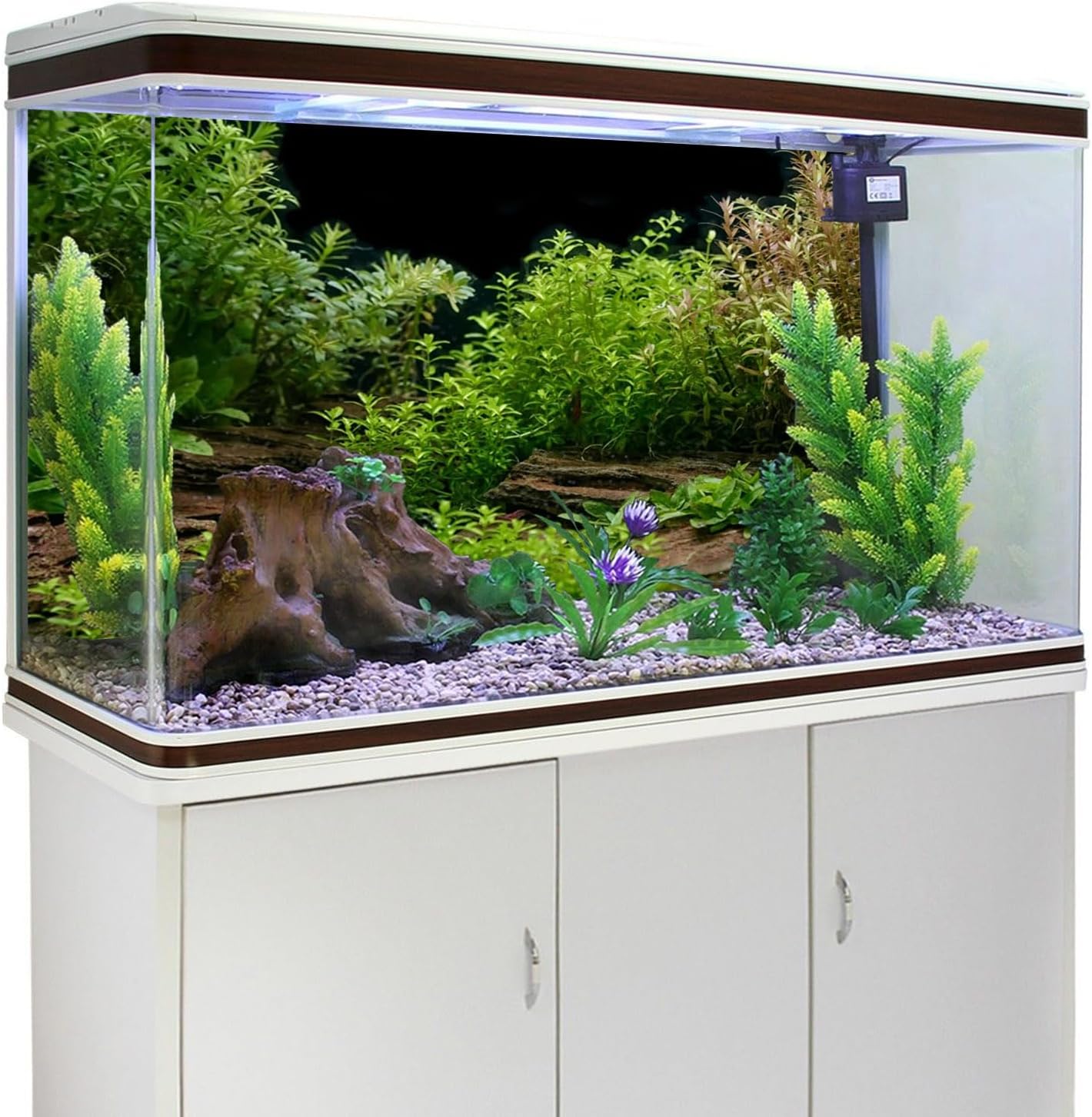 AWERT Aquarium Background River Bed & Lake Aquatic Plant Fish Tank Background Vinyl 72x24 inches