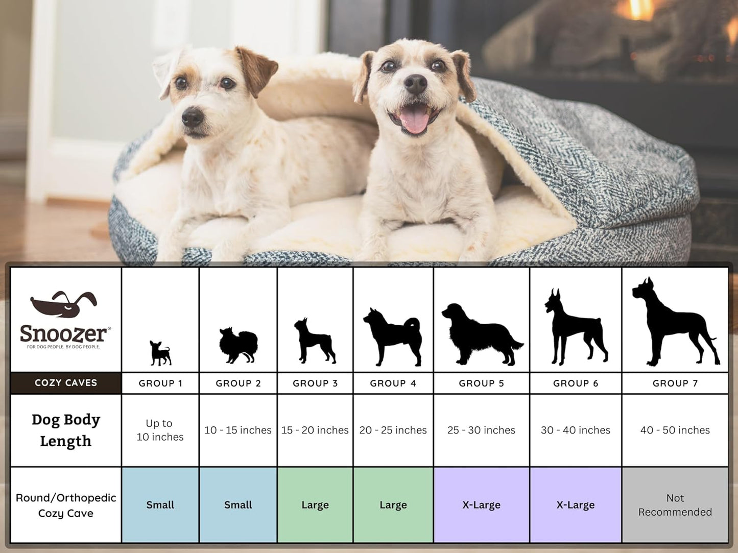 Snoozer Luxury Cozy Cave Pet Bed, Wag Collection, Large - Pedigree Storm