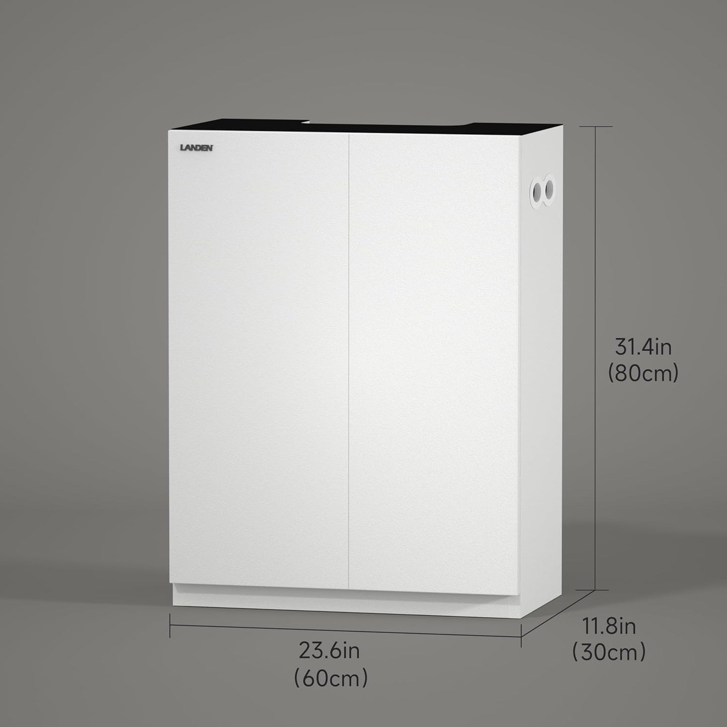 LANDEN Aquarium Wooden Stand and Cabinet for up to 16 Gal Tank, Fish Reptile Sea Salt WaterTank Stand, Nano Foam Leveling Mat Included, W23.6xD11.8xH31.5 in, Wooden Matte White Painted(Stand Only)