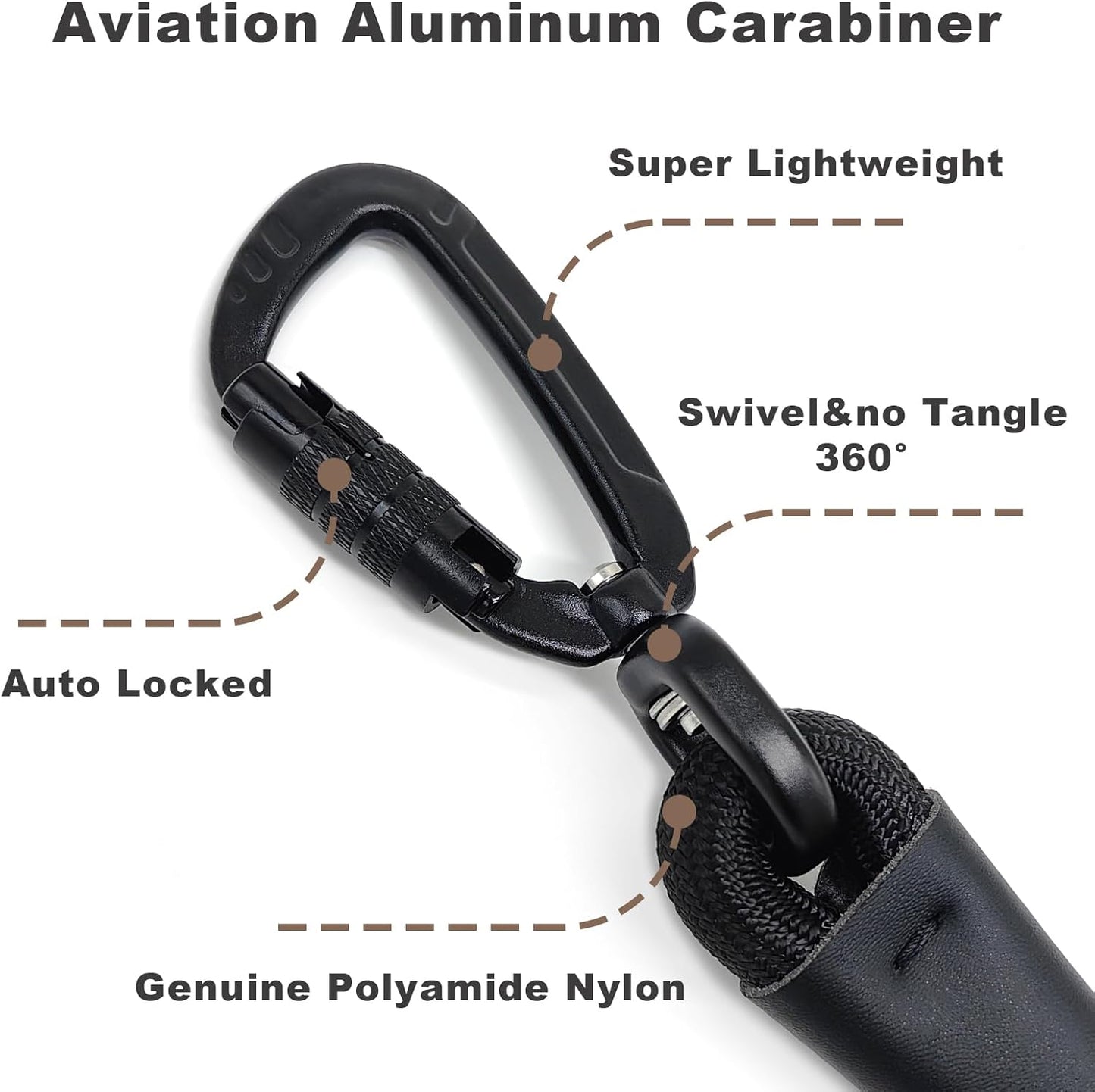 Rope Dog Leash, 6 Foot Heavy Duty Dog Leash with Aviation Aluminum Auto Locking Carabiner, Strong Nylon Pet Lead for Small, Medium, Large Dogs (Rose Red, 6FT)