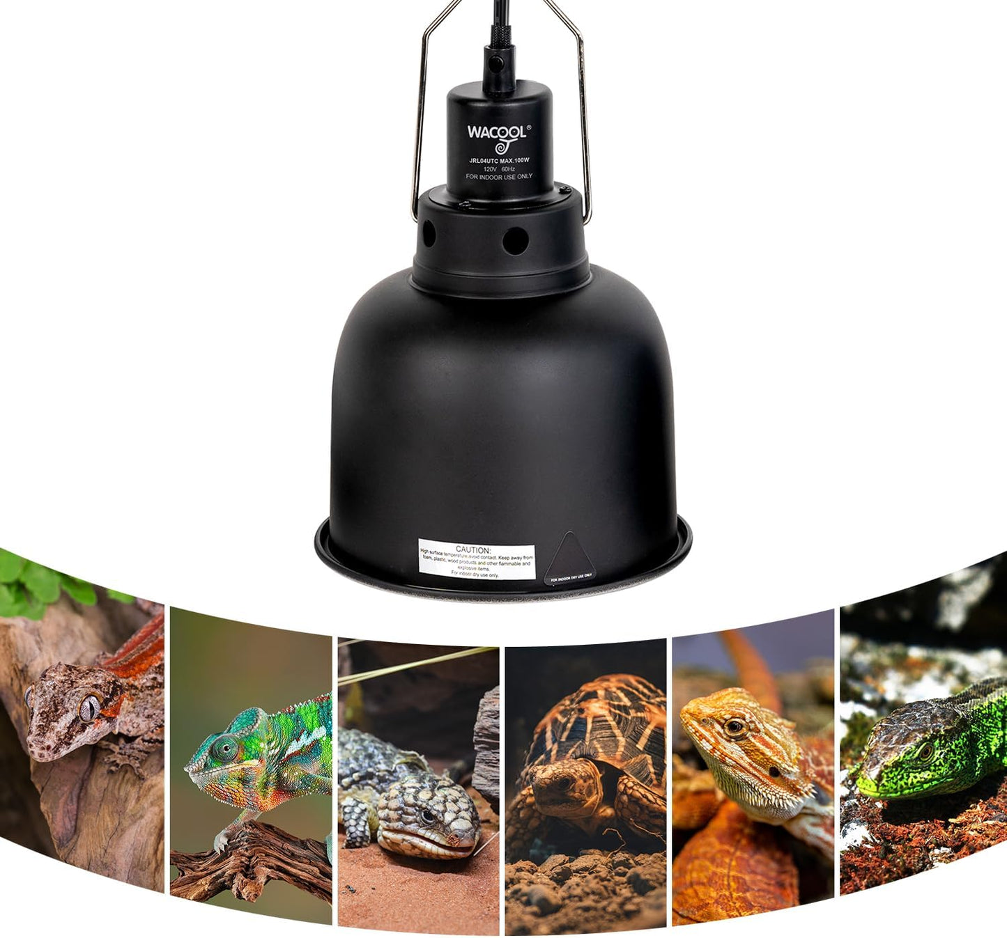 Reptile Light Fixture with Dimming Thermostat, 5.5 Inch Deep Dome Reptile Heat Lamp Fixture with Temperature Controller