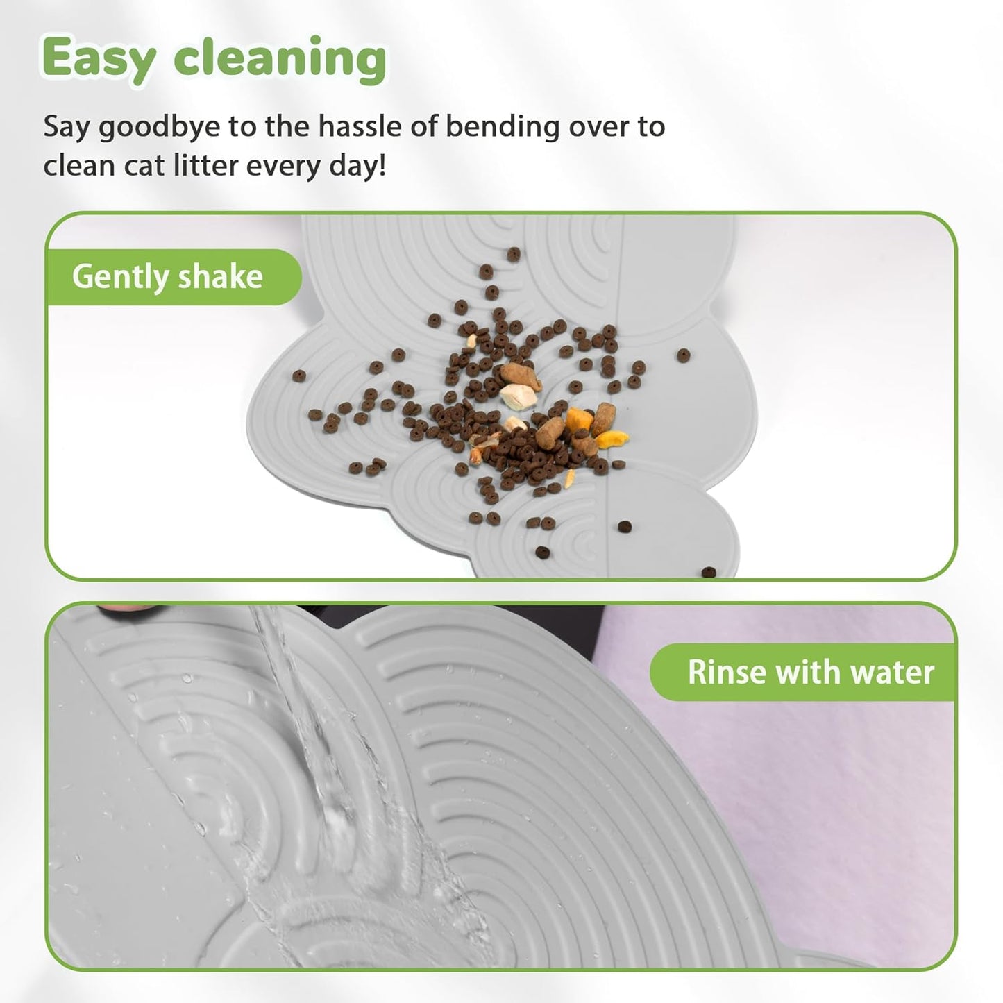 Li&Zhao Dog Food Mat - Cloud Cat Food Mat Pet Food Mat Dog Bowl Mat Waterproof Pet Mats for Food and Water for Floors Waterproof(Gray)