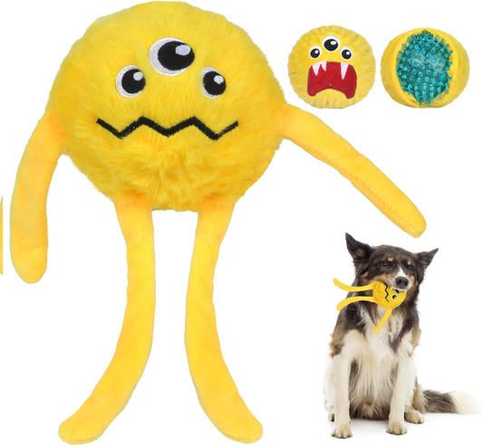 Fida Dog Chew Toys for Aggressive Chewers(3in1), Squeaky Dog Toys for Large Dogs, Interactive Dog Toys to Keep Them Busy, Dog Ball for Small, Medium and Large Dogs(Yellow)
