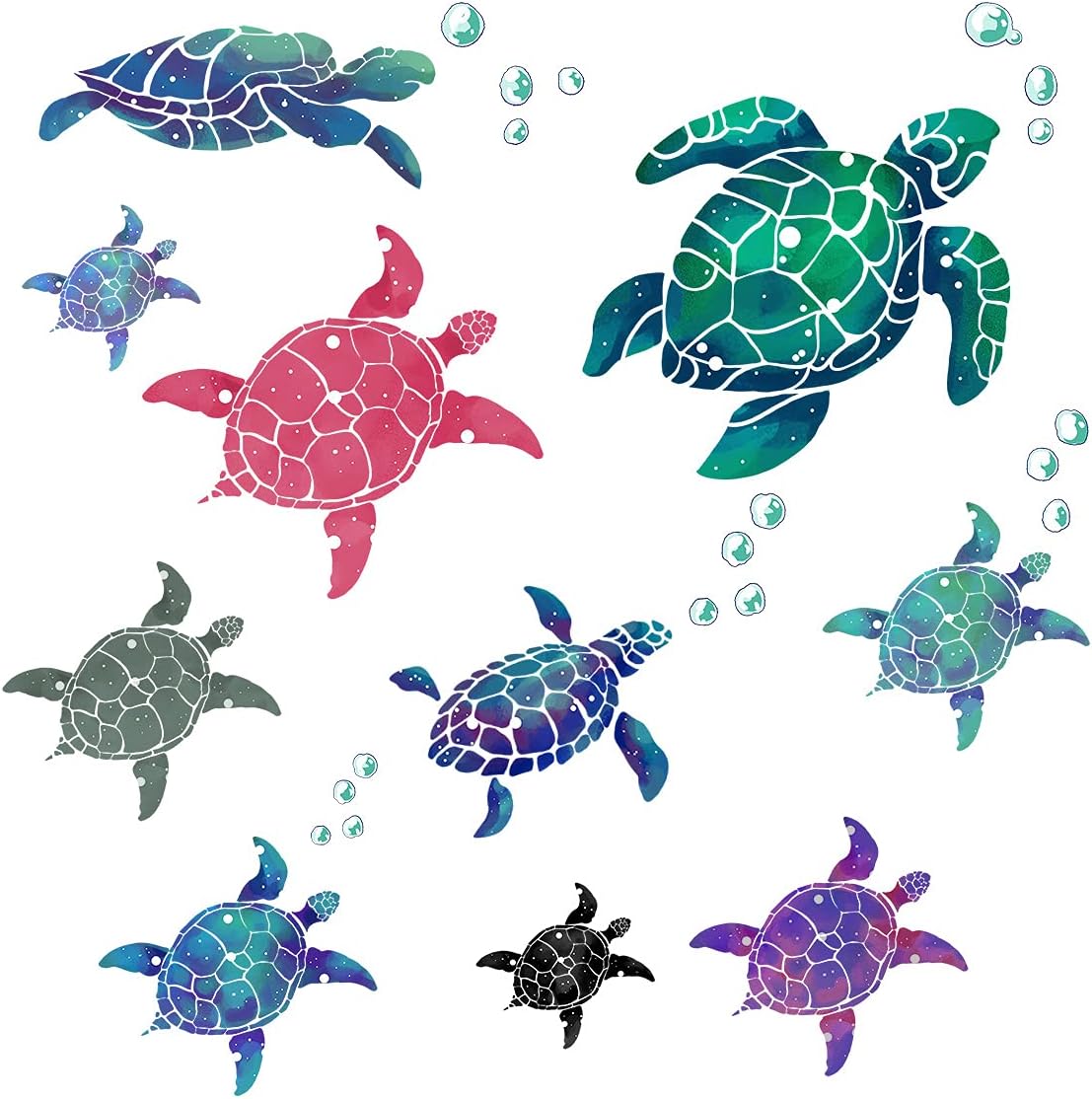 Amaonm Creative 3D Ocean Tortoise Wall Sticker Removable Under The Sea Animal Wall Decals Sea Turtle Peel and Stick Decor for Kids Baby Girls Boys Bedroom Bathroom Living Room Nursery Decoration