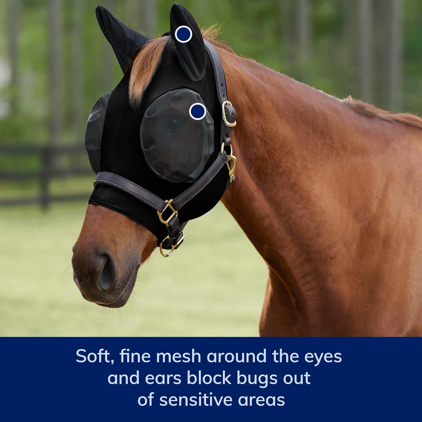 SmartEquine Comfort Fly Mask with SmartCore Technology | UV Horse Mask | UPF 50 | Forelock Hole | Stretch Material | Fine Mesh Around Ears | Moisture-Wicking for Cool Comfort (Cob)