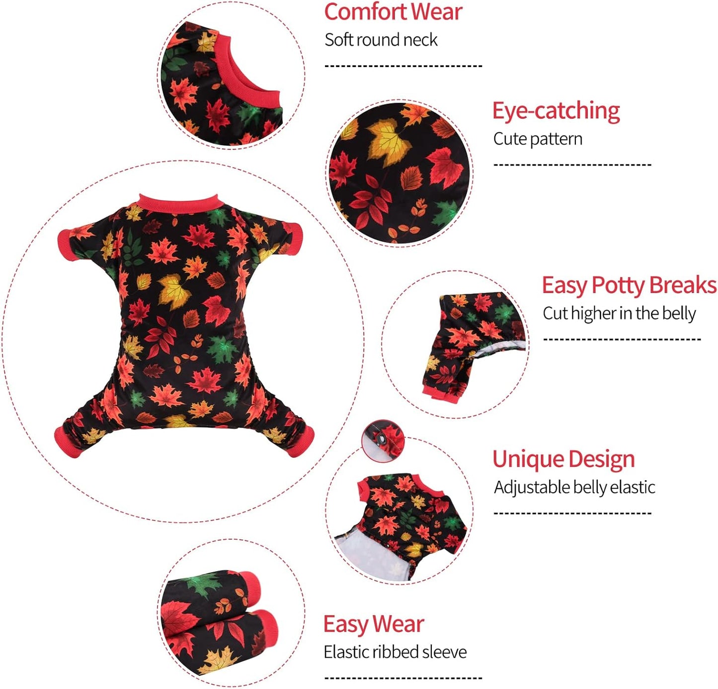 CuteBone Dog Halloween Pajamas Puppy Onesies Small Dogs Soft Pjs Coat Cat Apparel Comfy Pet Christmas Clothes Outfit Doggie Bodysuit P265S