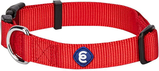 Blueberry Pet Essentials Matching Large Dog Collar | Adjustable Classic Solid Color Nylon Dog Collars for Large Dogs | Rouge Red Dog Collar for Large Dogs