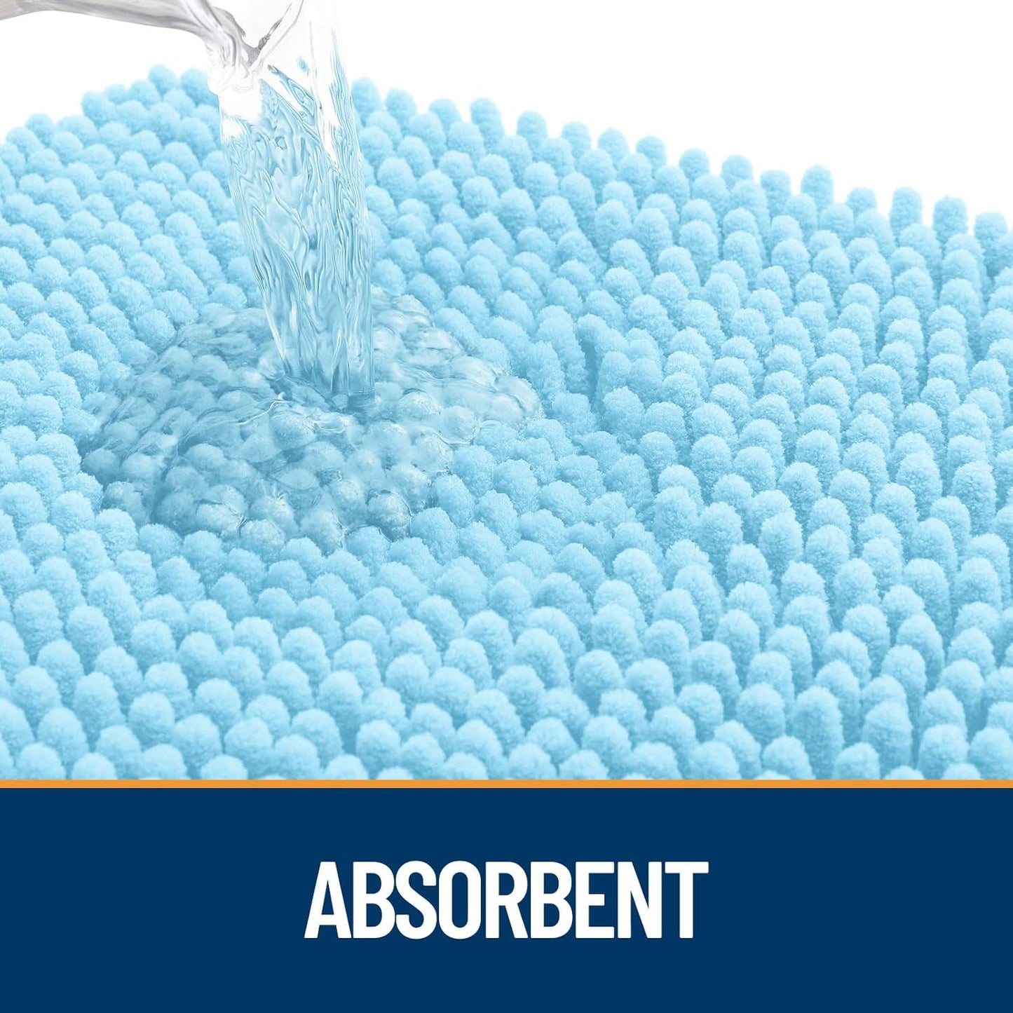 OLANLY Dog Door Mat for Muddy Paws 48x30, Absorbs Moisture and Dirt, Absorbent Non-Slip Washable Doormat, Quick Dry Chenille Mud Mat for Dogs, Entry Indoor Entryway Carpet for Inside Floor, Blue