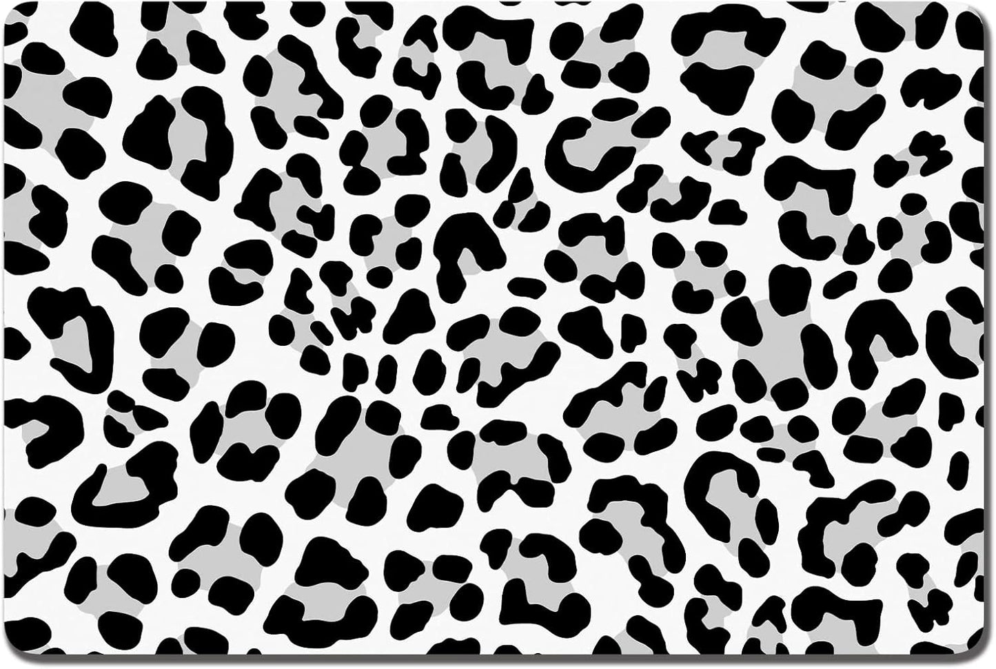 Rnivvi Dog Food Mat, 16" x 24" Leopard Absorbent Dog Cat Bowl Mat for Food and Water, Cute Anti-Slip Rubber Pet Feeding Rug Protect Floors, Puppy Placemat for Feeding & Watering Supplies, Leopard