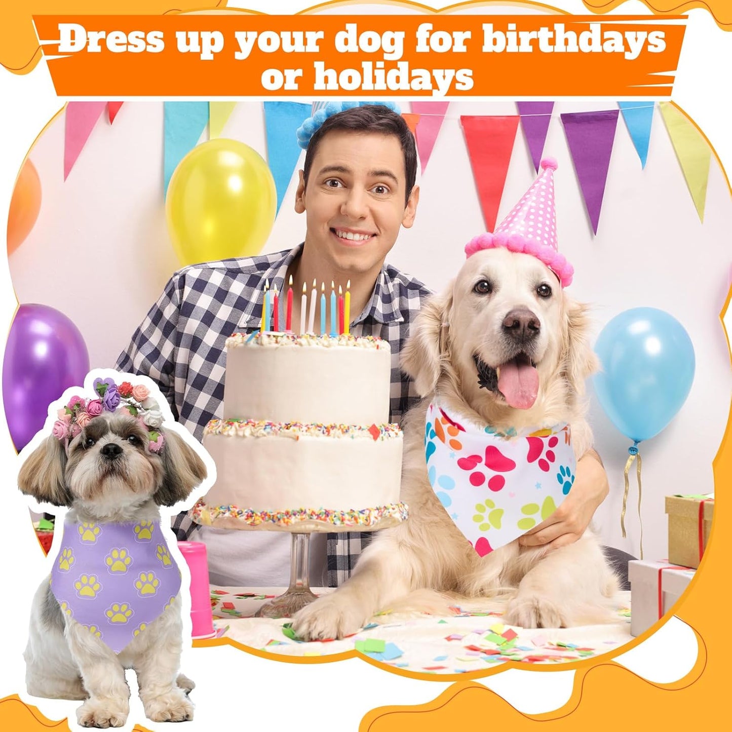 Sanwuta 120 Pcs Fall Dog Bandanas Bulk, Thanksgiving Scarves for Small Medium Large Dogs Cats, Adjustable Triangle Pet Bandanas with Pumpkin Maple Leaf Plaid Prints for Autumn Party Decoration