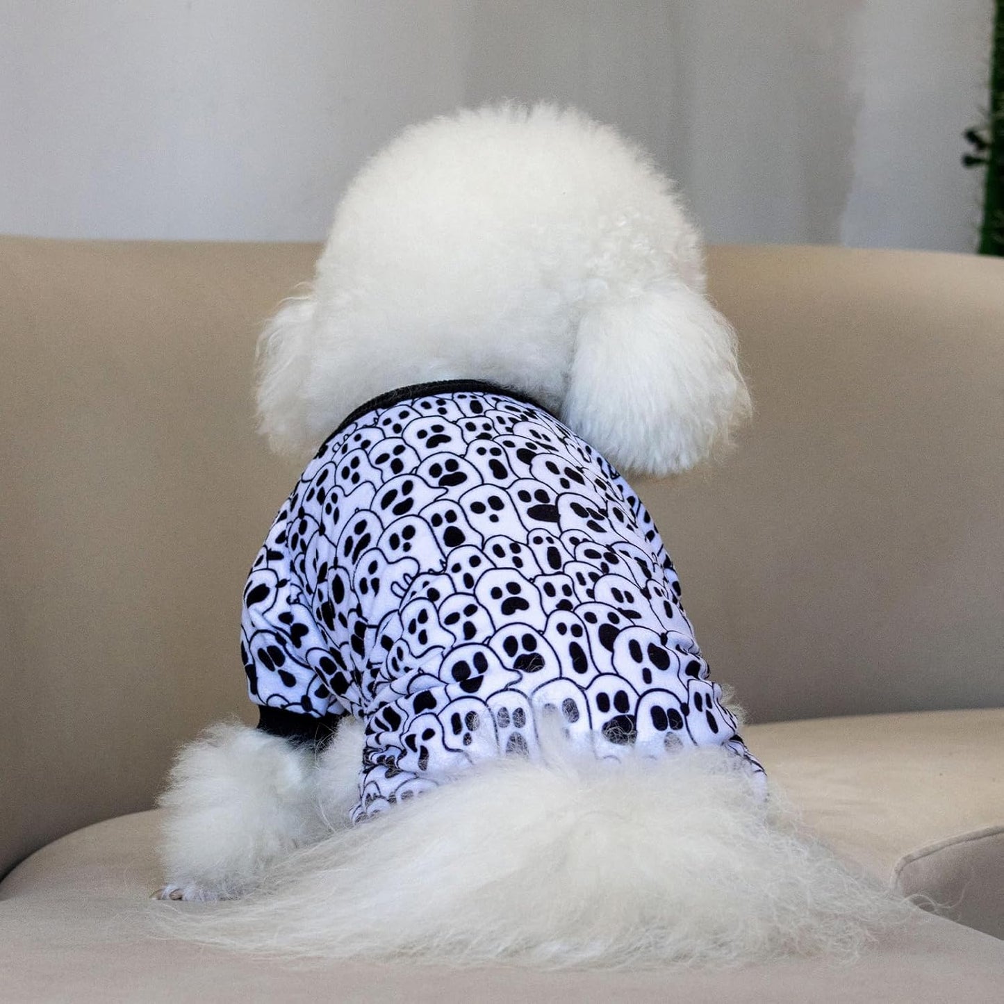CuteBone Small Dogs Outfit Soft Puppy Onesies Pjs Halloween Dog Pajamas Pet Coat Cat Apparel Comfy Doggie Jumpsuit Bodysuit for All Seasons P300S
