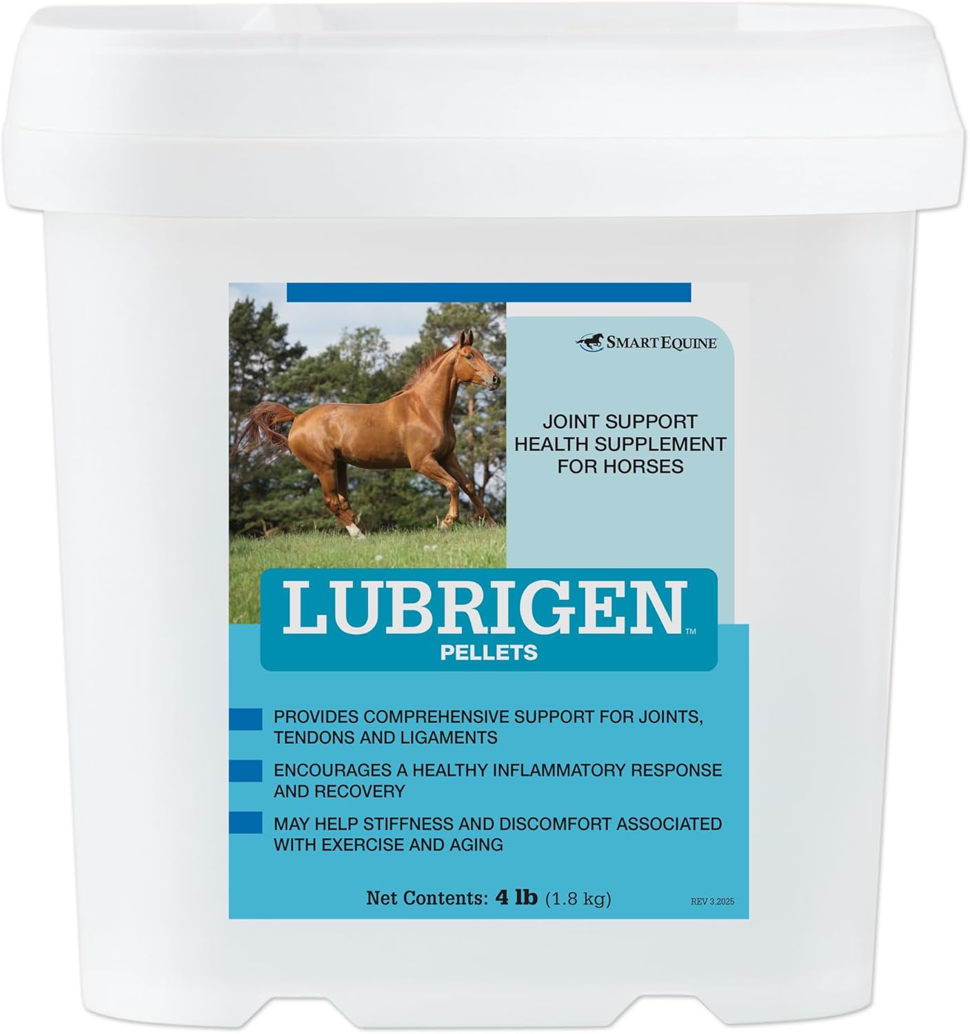 Uckele by SmartEquine Lubrigen Pellets | Advanced Joint Supplement with Glucosamine, Chondroitin | Horse Supplement for Mobility & Connective Tissue Health | 4 lb Bucket