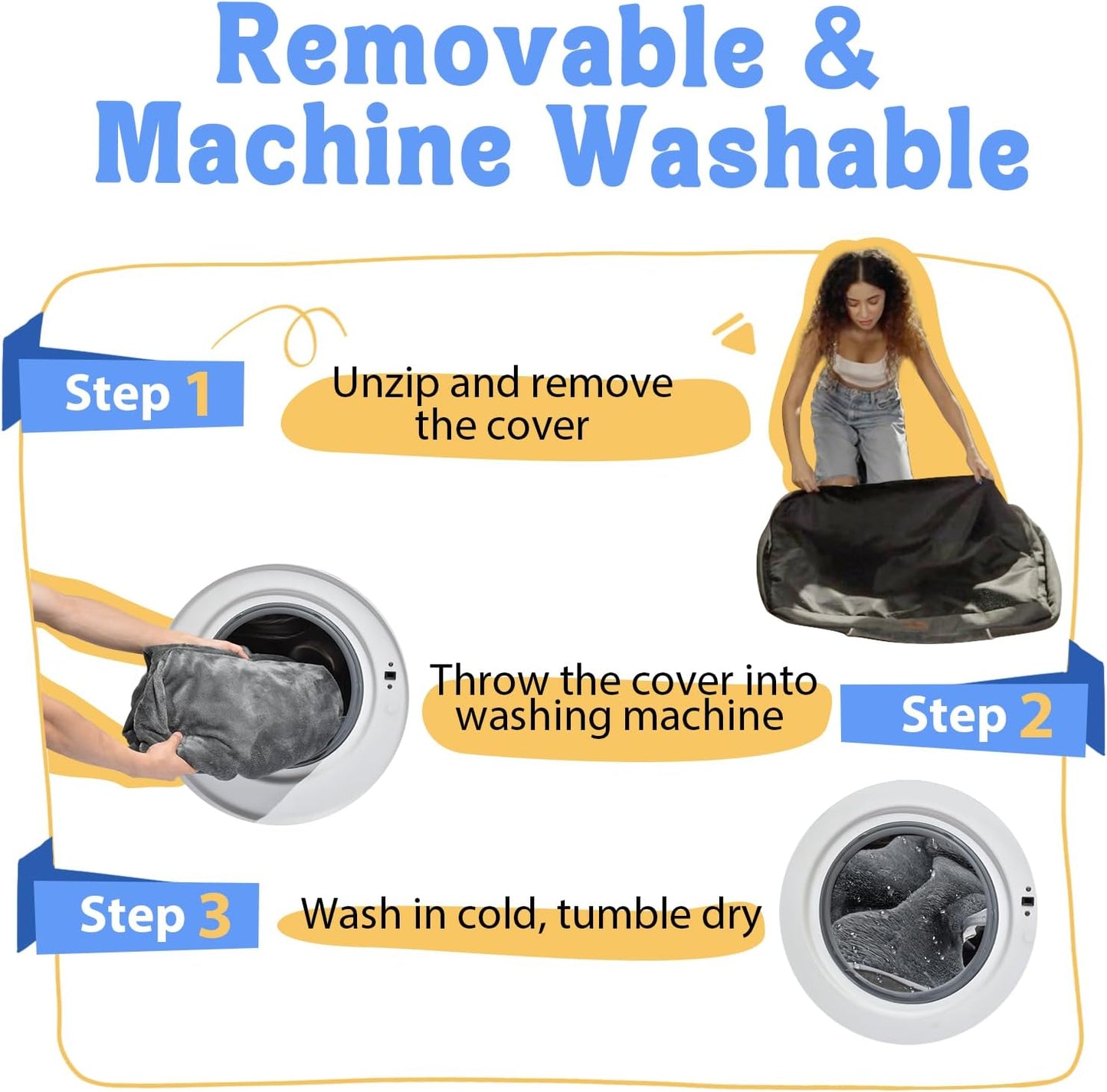 Large Orthopedic Dog Bed Washable - XL Dog Couch Sofa - Four Sides Dogs Beds Waterproof Non-Slip for Large Sized Dogs