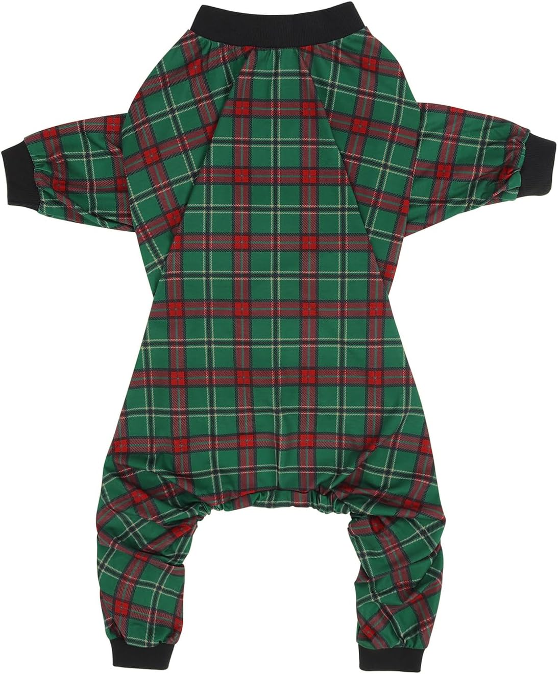 HDE Dog Pajamas One Piece Jammies Jumpsuit Pet Clothes Outfit Stretchy Lightweight Comfy Shirt Pjs for M-3XL Dogs Holiday Plaid - L