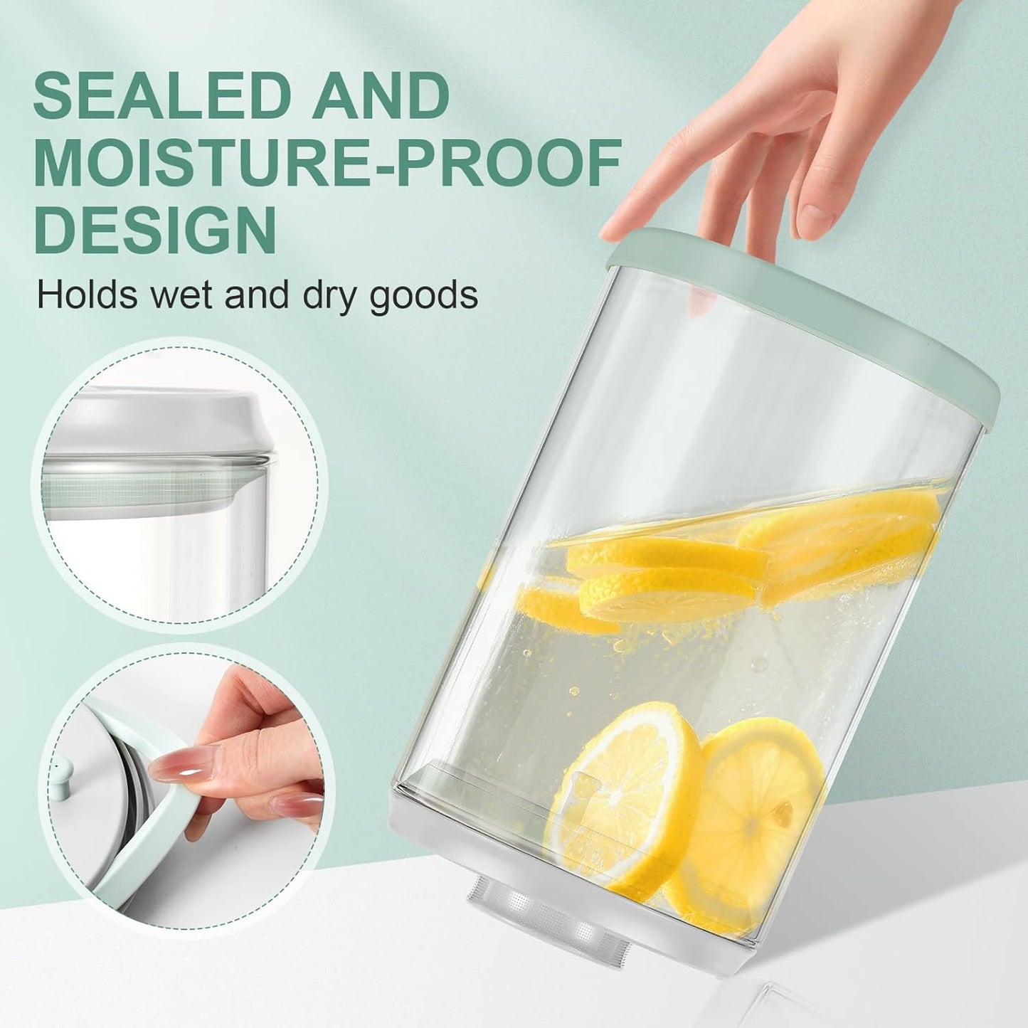 Dog Treat Container Airtight Jar 2.2Qt/2L, Glass Food Jars with One-Touch Lid for Dog or Cat Treats, Kibble, Snacks – Pantry Storage Canister for Kitchen or Countertop (2.2Qt - 2L)