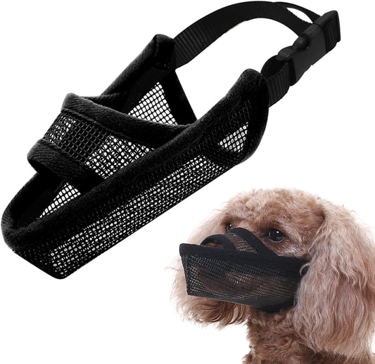 Crazy Felix Nylon Dog Muzzle for Small Medium Large Dogs Dachshund Beagle Poodle Labrador, Air Mesh Breathable and Drinkable Pet Mouth Guard for Anti-Biting Chewing Scavenging(XXXS, Black)