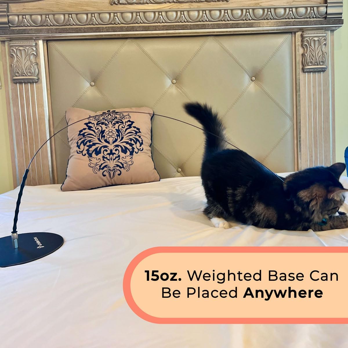 Interactive Catnip Bird Toy Set, Interactive Cat Toys for Indoor Cats, Cat Feather Toy, Suction Cup, Weighted Base, 5 Replacement Birds, Feathers & Bells, Realistic Bird Impression