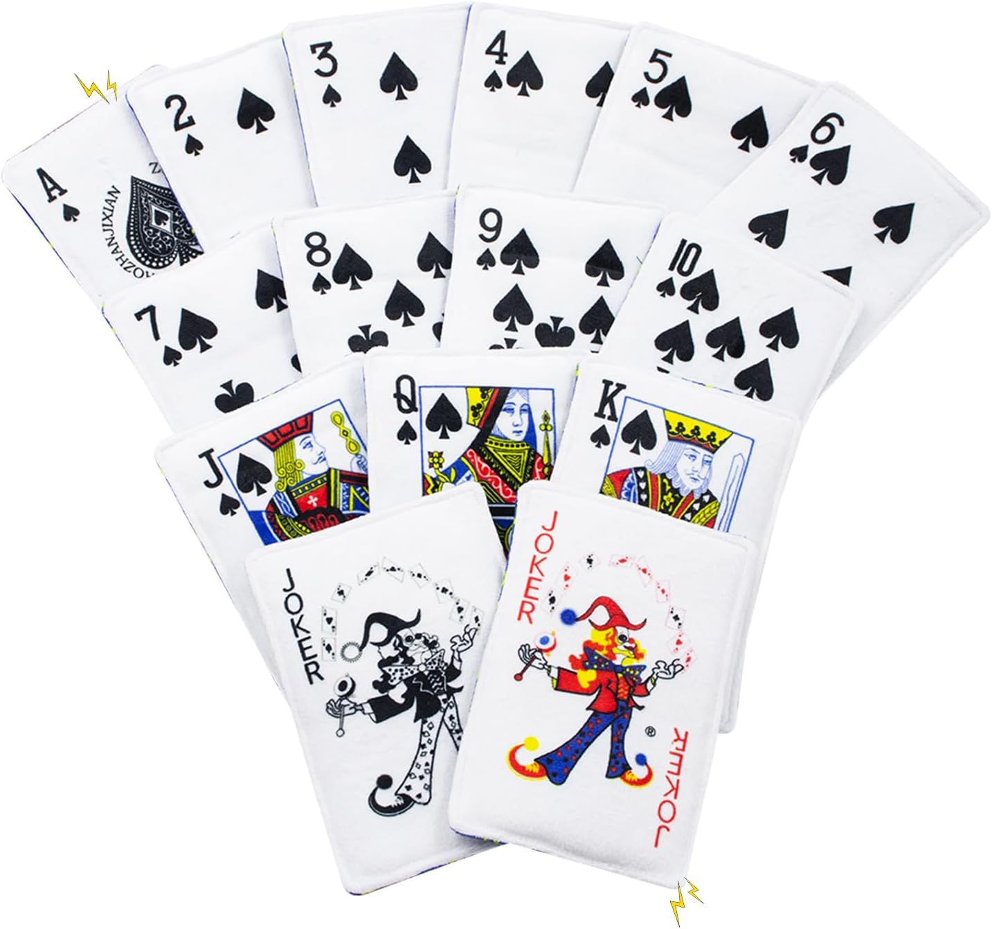 15PCS Funny Poker Dog Toys- Plush Interactive Toys with Crinkle Paper for Small, Medium Puppies- Fun Novelty Play- Cool Stuffed Gifts for Dog Birthday(Black)