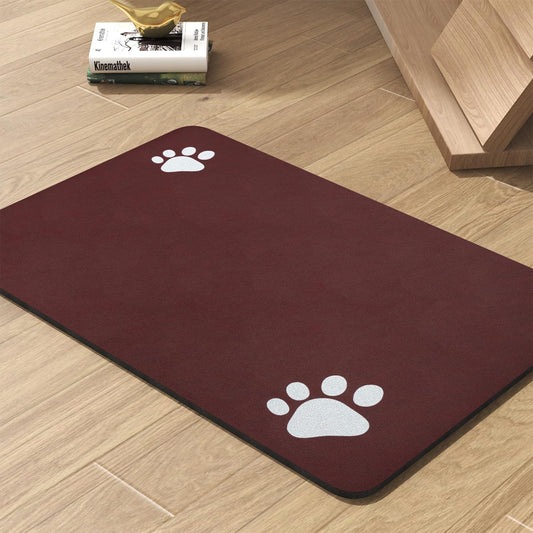 Pet Feeding Mat-Absorbent Dog Mat for Food and Water Bowl-No Stains Quick Dry Water Dispenser Mat-Dog Accessories Pet Supplies-Bowl for Messy Drinkers（RED,17"x28"