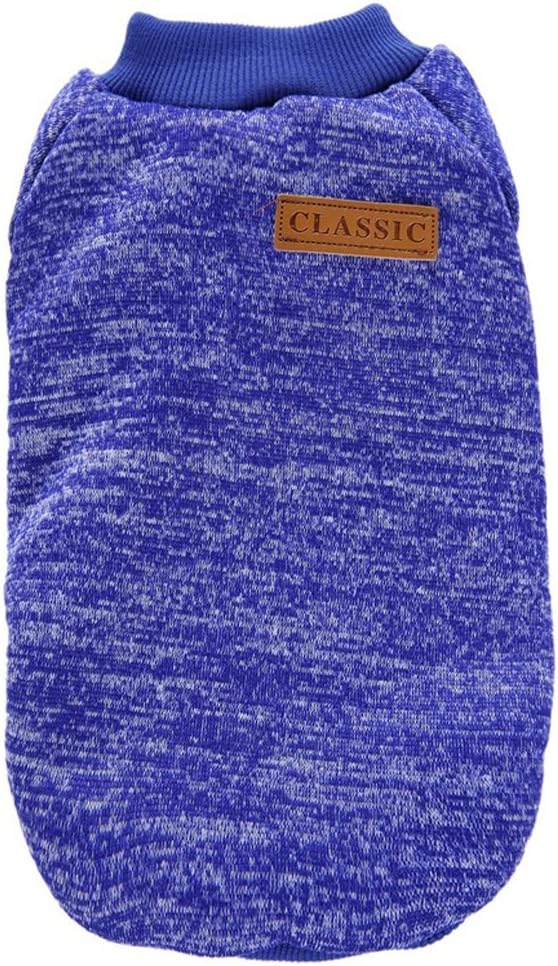 Jecikelon Dog Clothes Dogs Sweater Soft Puppies Clothing Winter Puppy Sweaters Warm Outfit for Dogs Small XXS XS Cat Apparel (Dark Blue, S)