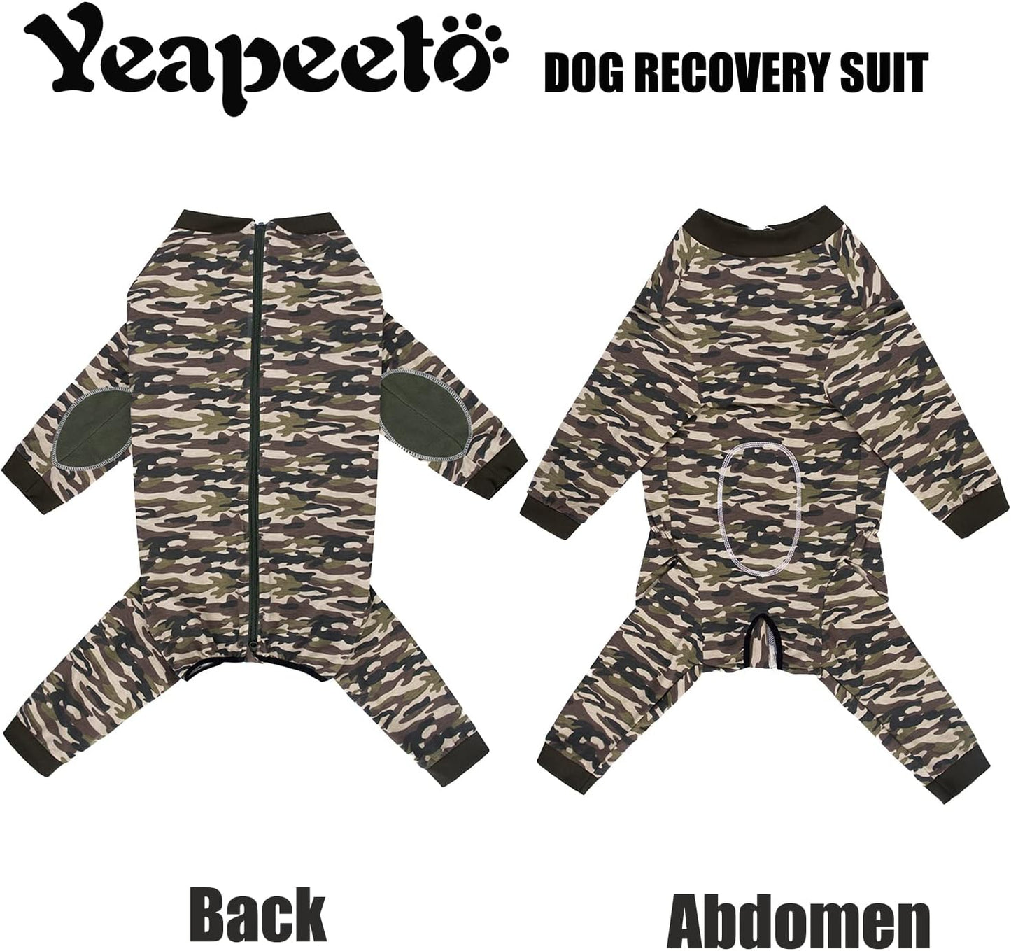 Yeapeeto Dog Onesie Surgery Recovery Suit for Large Medium Bodysuit Dogs Pajamas PJS Full Body for Shedding, Prevent Licking, Wound Protection, Cone Alternative (3XL, Camo)