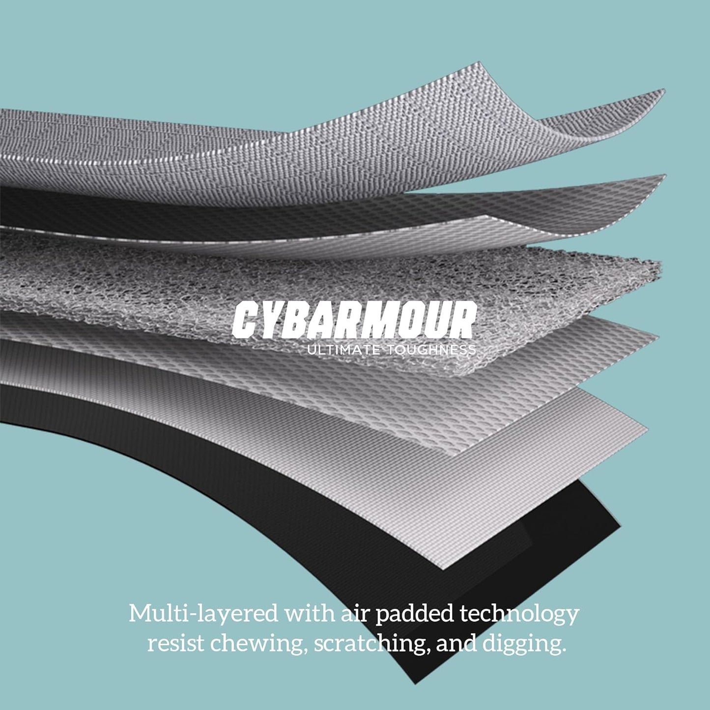 Cybarmour Indestructible Dog Bed - Outdoor Waterproof Chew Proof Dog Crate Pad - Orthopedic Kennel Mat for Aggressive Chewers - Small Breeds & Fits 24-Inch Crate - 23"x16", Limestone