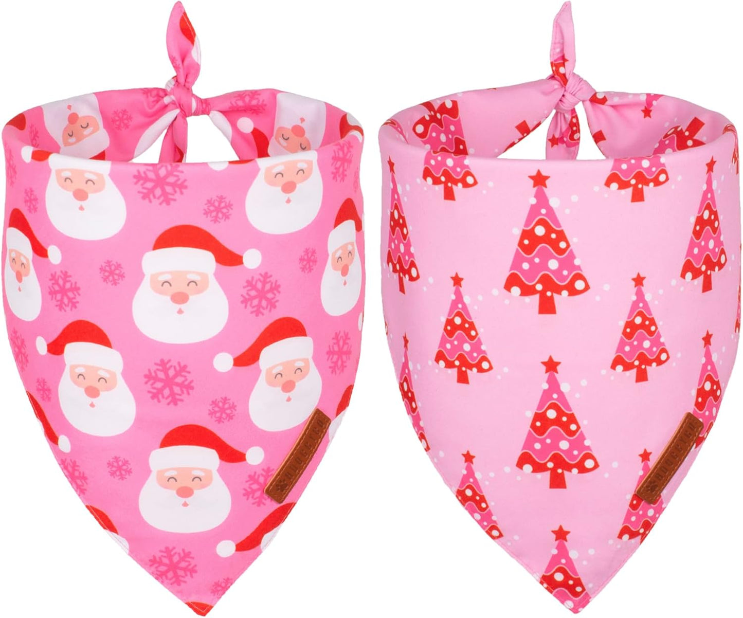 ADOGGYGO Christmas Dog Bandana, Xmas Tree Santa Pet Scarf, Premium Durable Fabric, Adjustable Fit Female Pet Christmas Bandanas for Extra Large Dogs (X-Large)