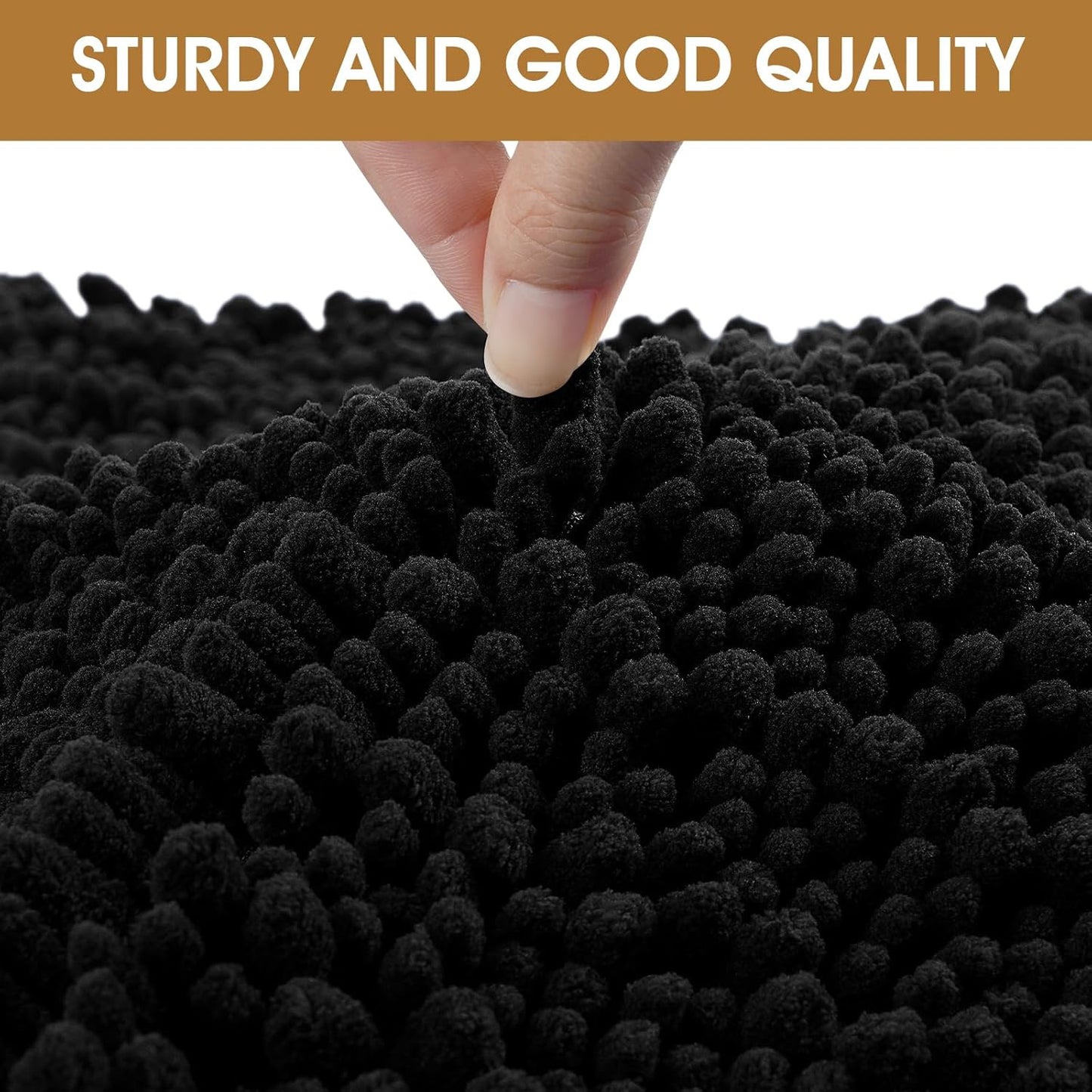 IM HOME Extra Large Dog Door Mats for Muddy Paws, Chenille Absorbent Dog Mats, Non Slip Heavy Mud Mat for Dogs, Soft Pet Mat for Entryway, Mud Paws, Inside Floor,71" x 25", Black