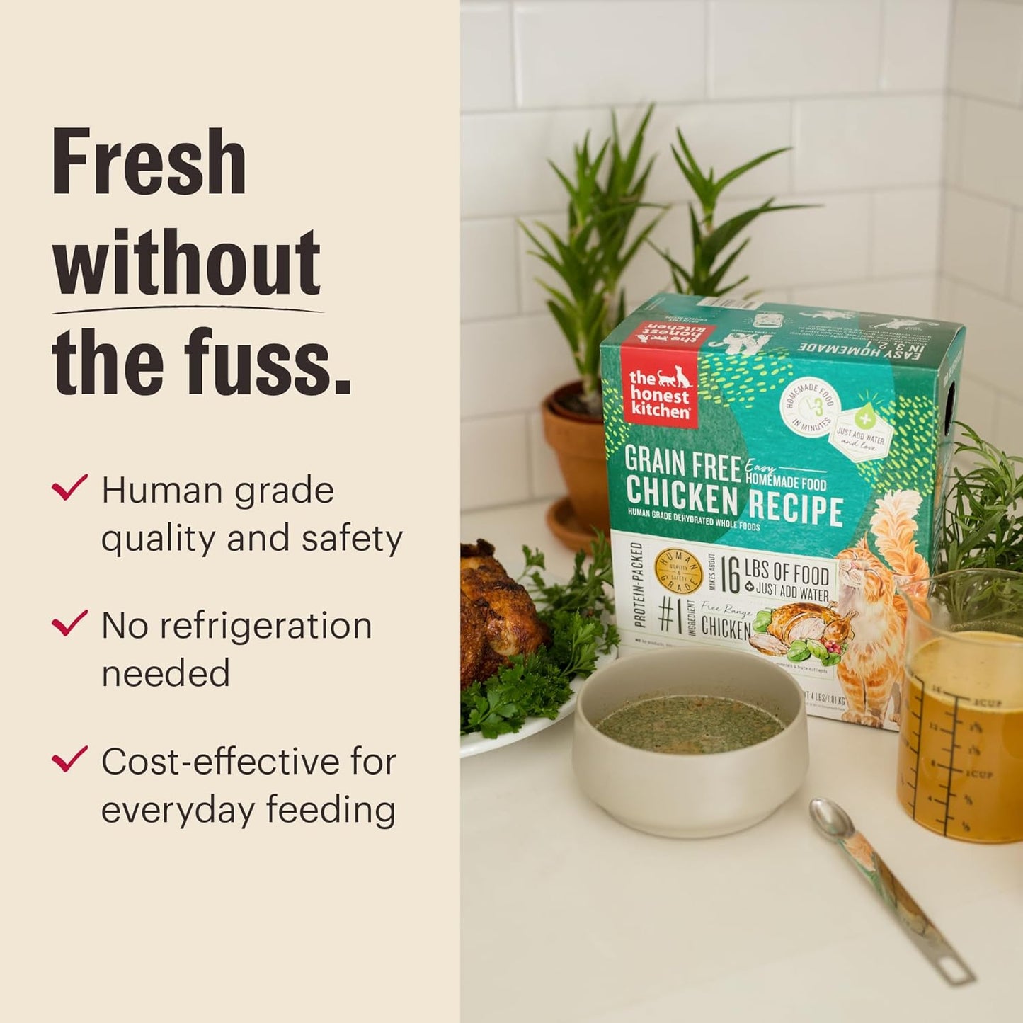 The Honest Kitchen Dehydrated Grain Free Chicken Cat Food, 2 lb Box