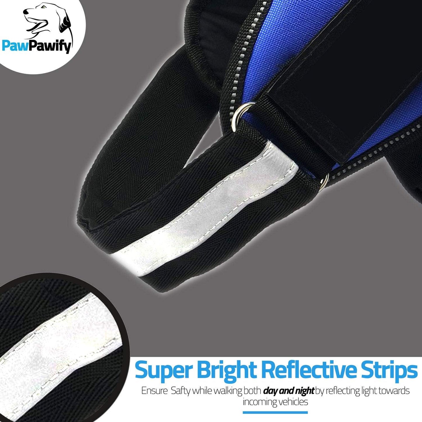 PawPawify Custom No Pull Dog Harness with Name and Phone Number, Heavy Duty Personalized Pet Vest to Prevent Tugging, Pulling, or Choking, Training and Walking (Purple, XXL (85-140 LBS))