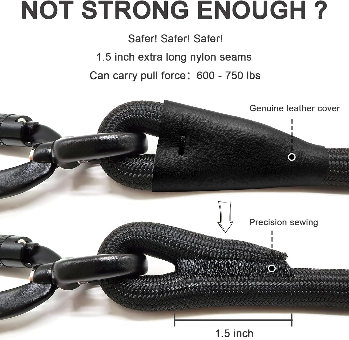 Rope Dog Leash, 4 ft Heavy Duty Dog Leash with Aviation Aluminum Auto Locking Carabiner, Strong Nylon Pet Lead for Small, Medium, Large Dogs (Purple, 4FT)