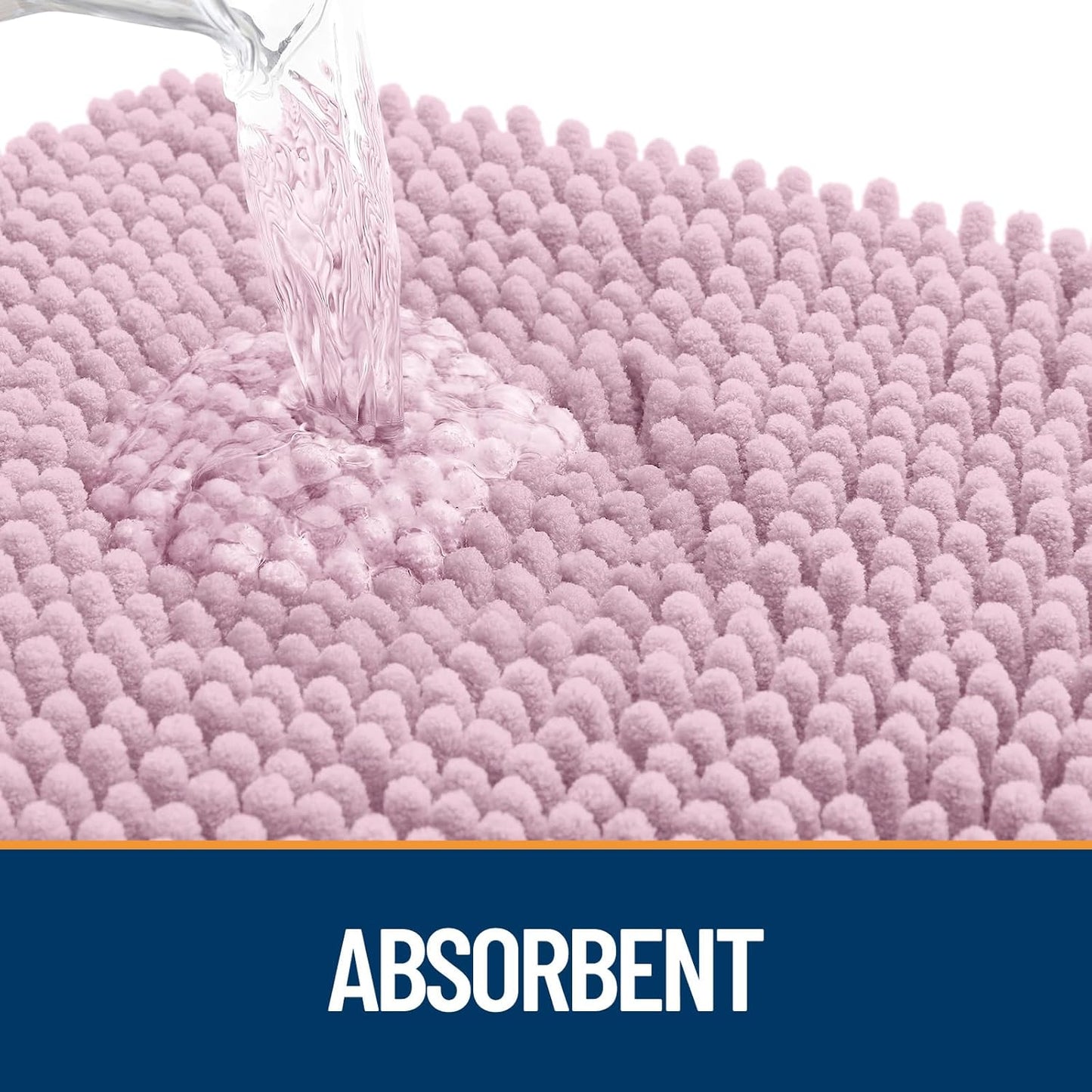 OLANLY Dog Door Mat for Muddy Paws 36x24, Absorbs Moisture and Dirt, Absorbent Non-Slip Washable Doormat, Quick Dry Chenille Mud Mat for Dogs, Entry Indoor Entryway Carpet for Inside Floor, Dusty Rose