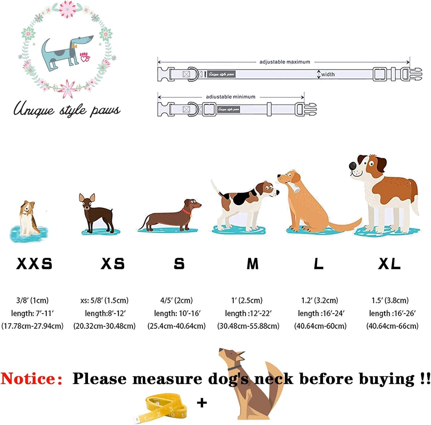 Unique style paws Halloween Dog Collar with Flower Tie Cotton Adjustable Puppy Collar for Small Medium Large Dogs-S