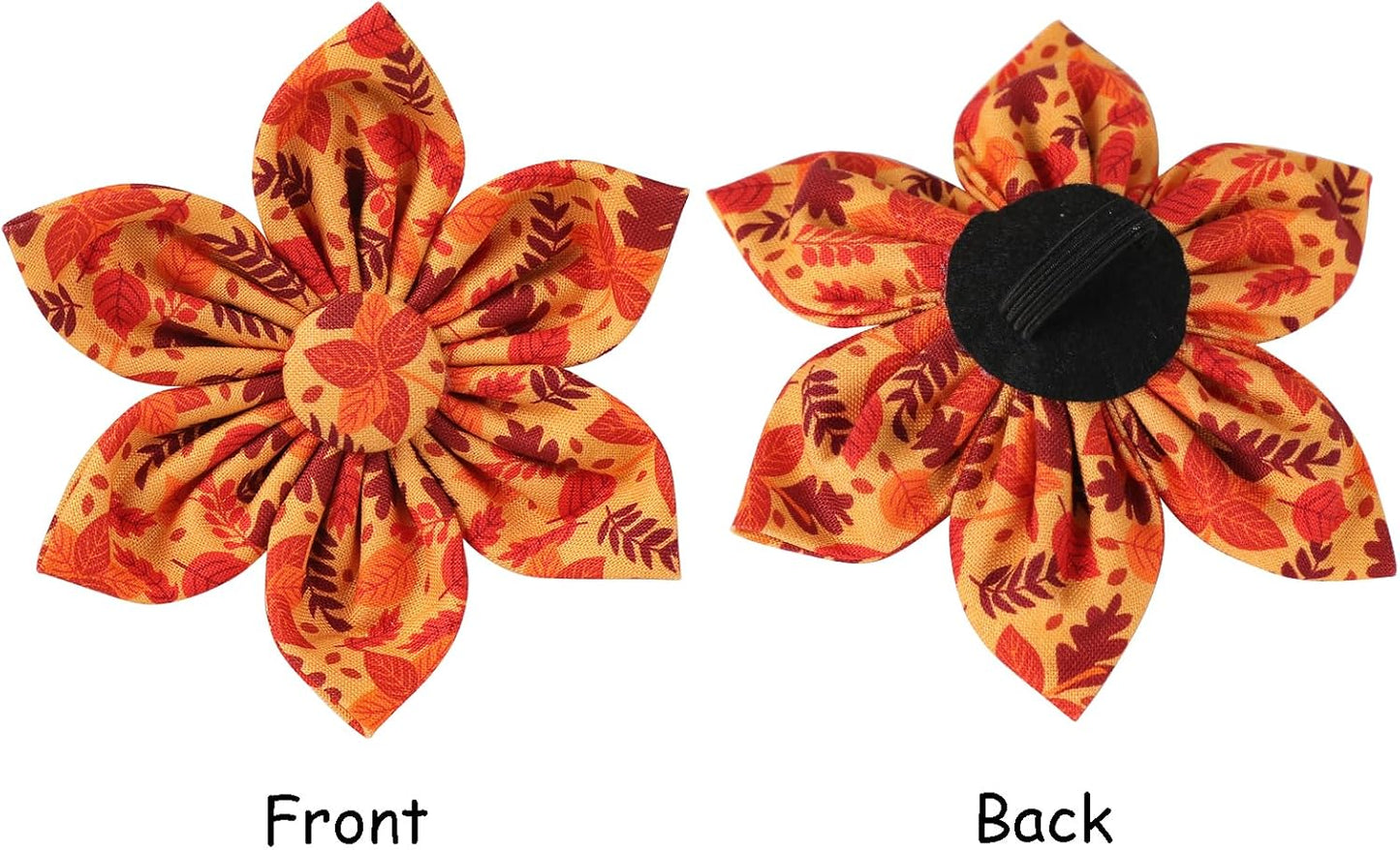 Lionet Paws Dog Collar with Flower - Cute Cotton Adjustable Flower Dog Collar with Metal Buckle for Large Dog Girl Gift, L, Neck 16-24in