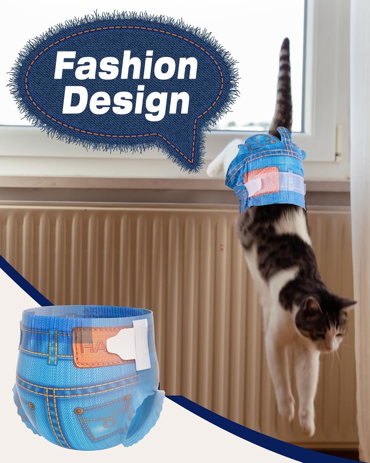 Pet Soft Dog Diapers Female, Doggie Diapers for Female Dogs, Disposable Super Absorbent Pet Diaper for Cats & Dogs in Heat Period, Urine Incontinence, XS 60 Counts