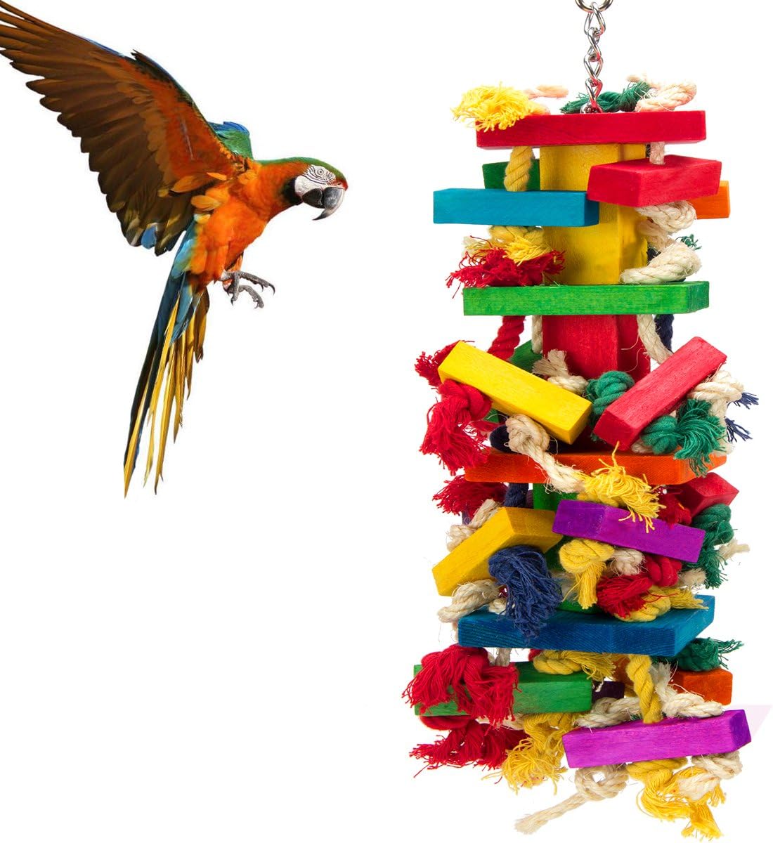 Extra Large Bird Parrot Toys for Macaws, African Grey, Amazon Parrots Bird Gifts