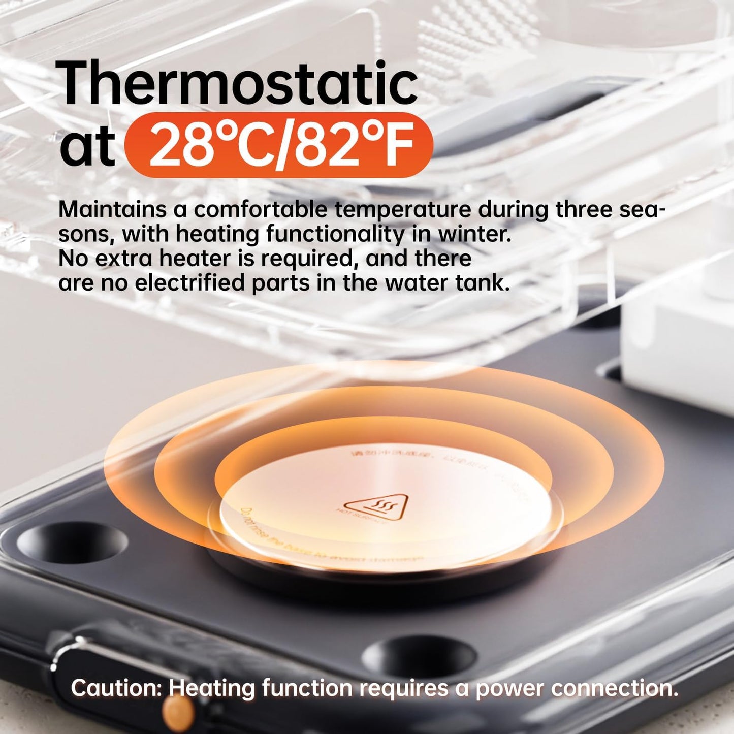 Thermostatic Automatic Pet Water Fountain, Cordless Pet Water Dispenser, Automatic Heating, 4.5L with Stainless Steel Tray for Cats Dogs Multiple Pets Indoor, S7 Plus Grey