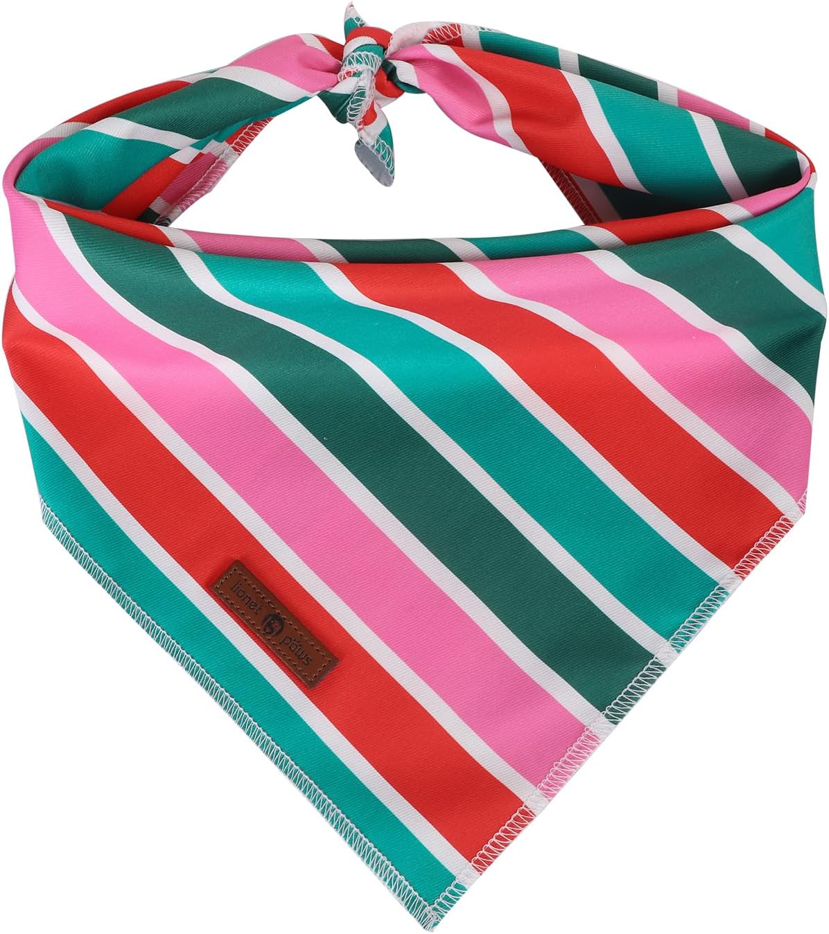 lionet paws Christmas Dog Bandana,Fabric Colorful Stripe Dogs Kerchief for Small Medium Dogs,Dog Cotton Triangle Bibs Scarf for Girl Boy