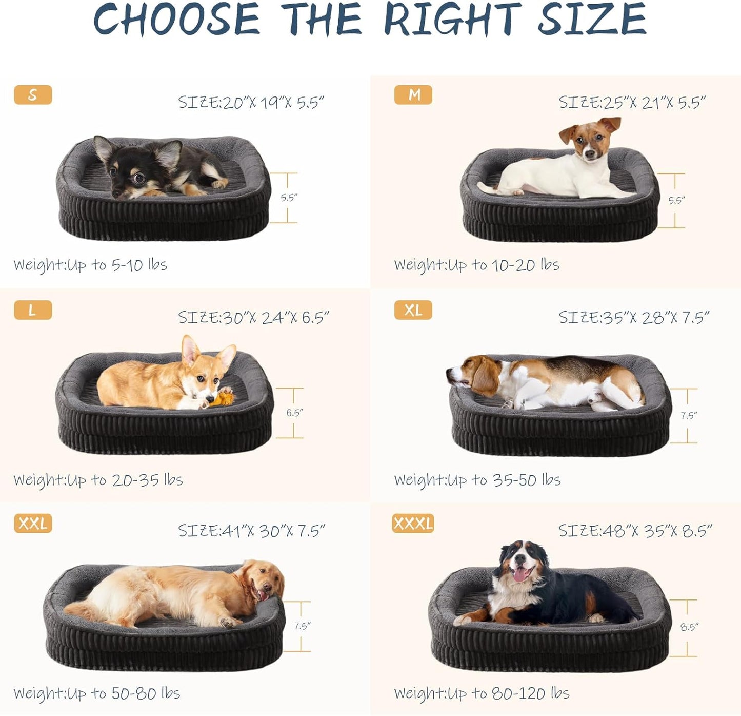 Orthopedic Dog Bed for Medium, Large Dogs Breeds, High Density Egg Crate Foam Dog Sofa Beds with Four Sided Bolster,Oval Kennel Bed, Pet Couch Bed,Removable Washable Cover& Non-Slip Bottom