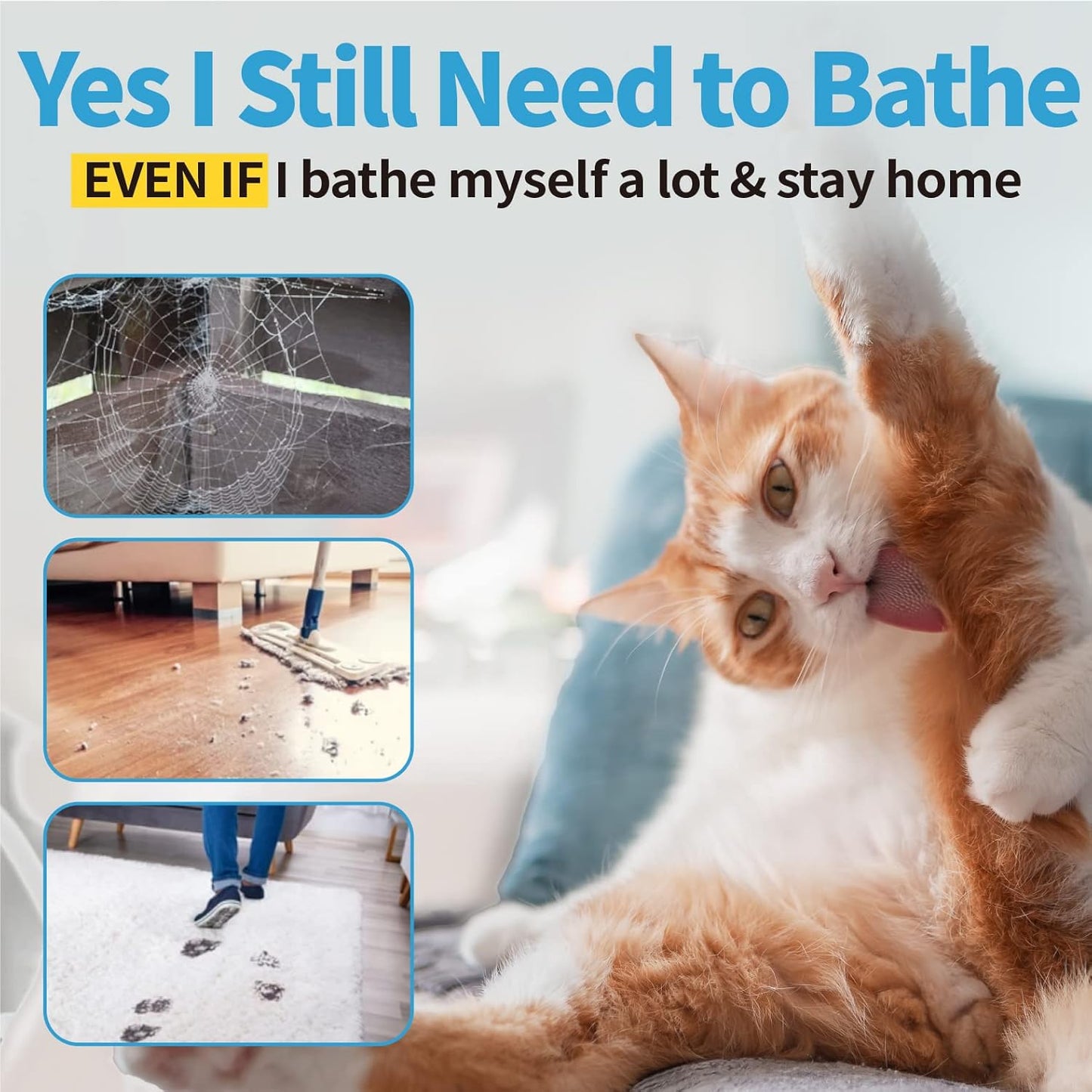 Mooncat Sphynx Cat Waterless Shampoo, Vet Approved No-Rinse Foam for Oily, Sensitive Skin & Wrinkles - Gentle, Hypoallergenic Formula for Hairless Cats, Deep Cleans & Moisturizes