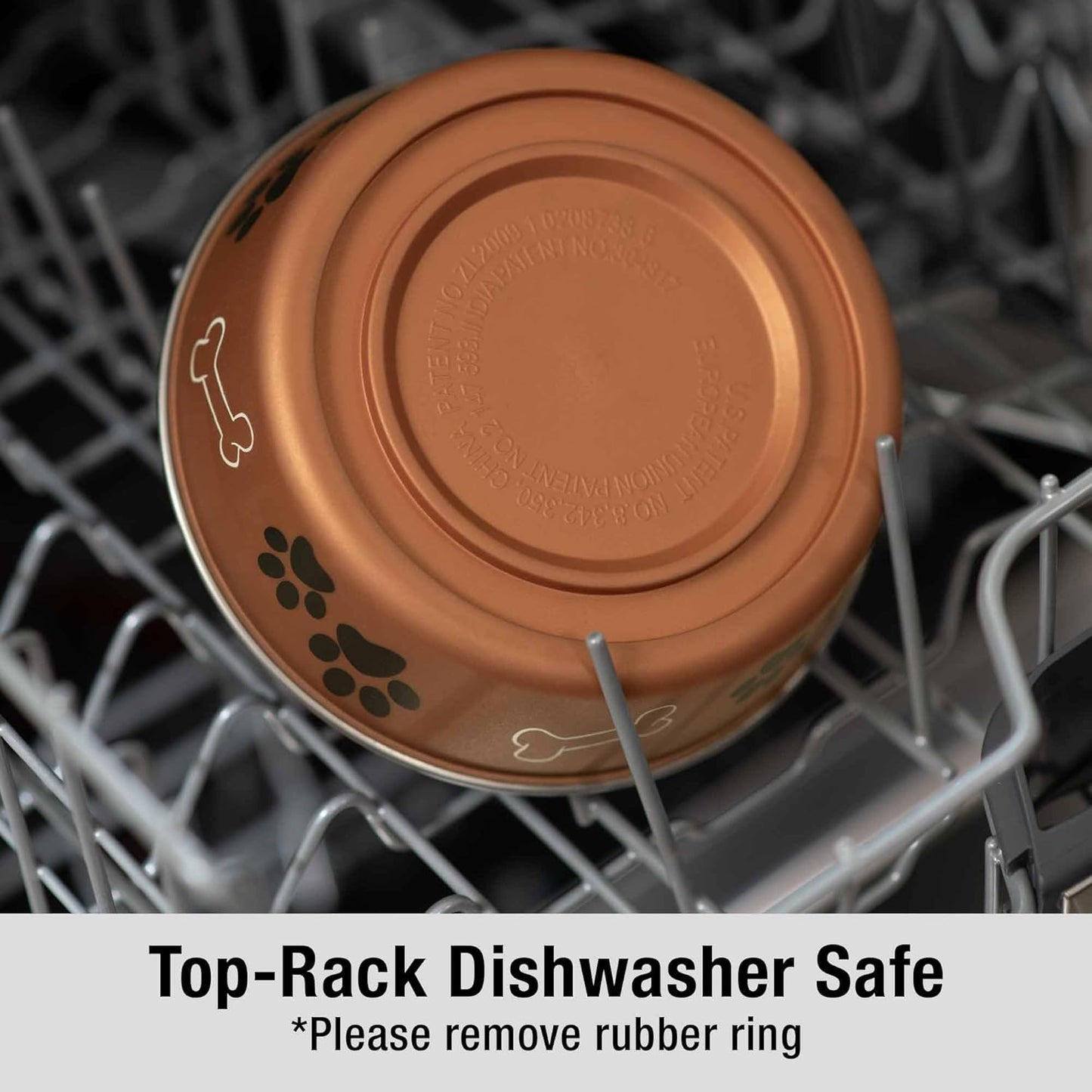 Loving Pets - Bella Bowls - Dog Food Water Bowl No Tip Stainless Steel Pet Bowl No Skid Spill Proof (Medium, Copper)